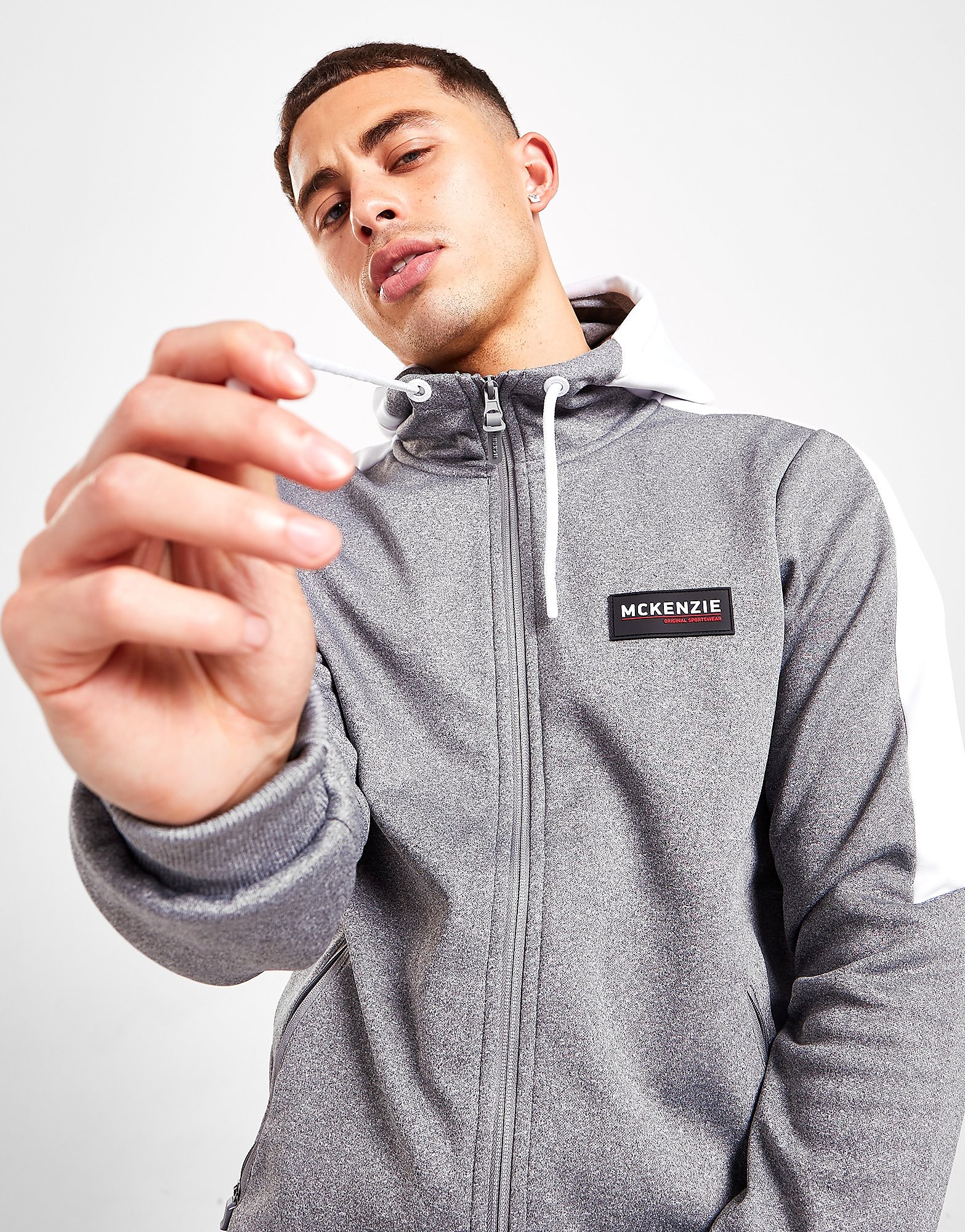 

McKenzie Duke Poly Zip Through Hoodie - Only at JD - Grey - Mens, Grey