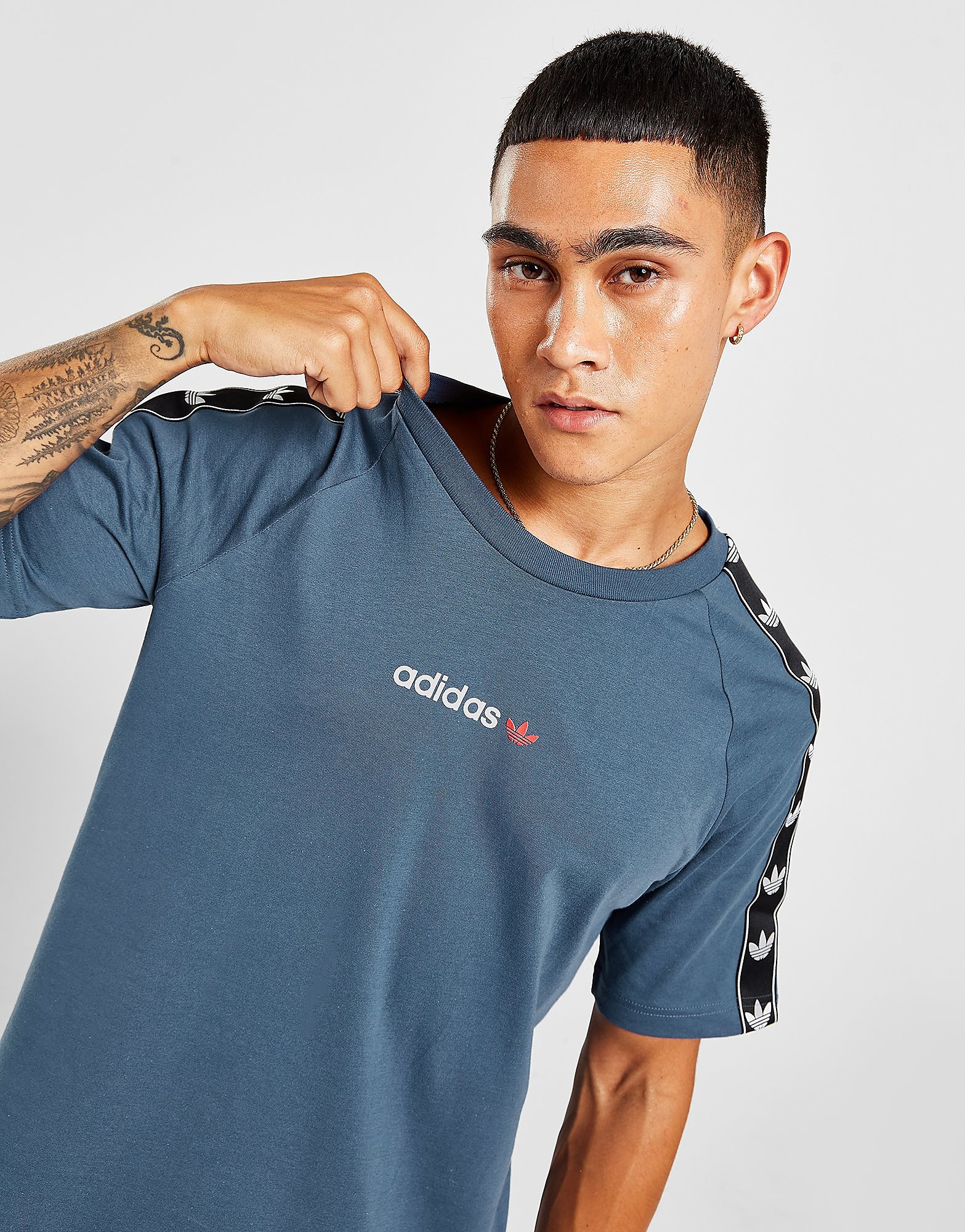

adidas Originals Tape T-Shirt - Only at JD - Blue - Mens, Blue