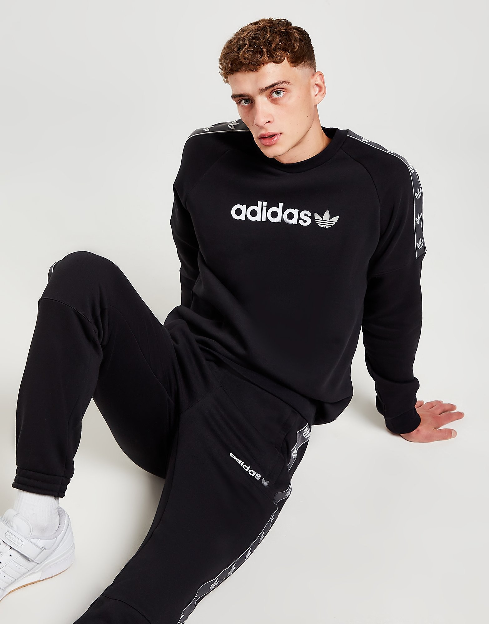 

adidas Originals Tape Crew Sweatshirt - Only at JD - Black - Mens, Black