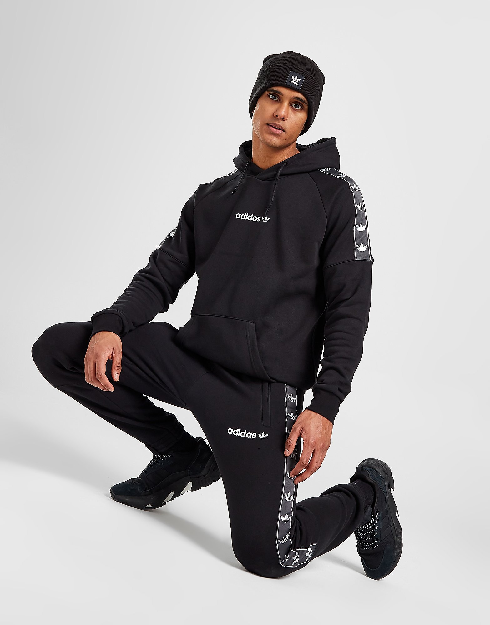 

adidas Originals Tape Joggers - Only at JD - Black/Black - Mens, Black/Black