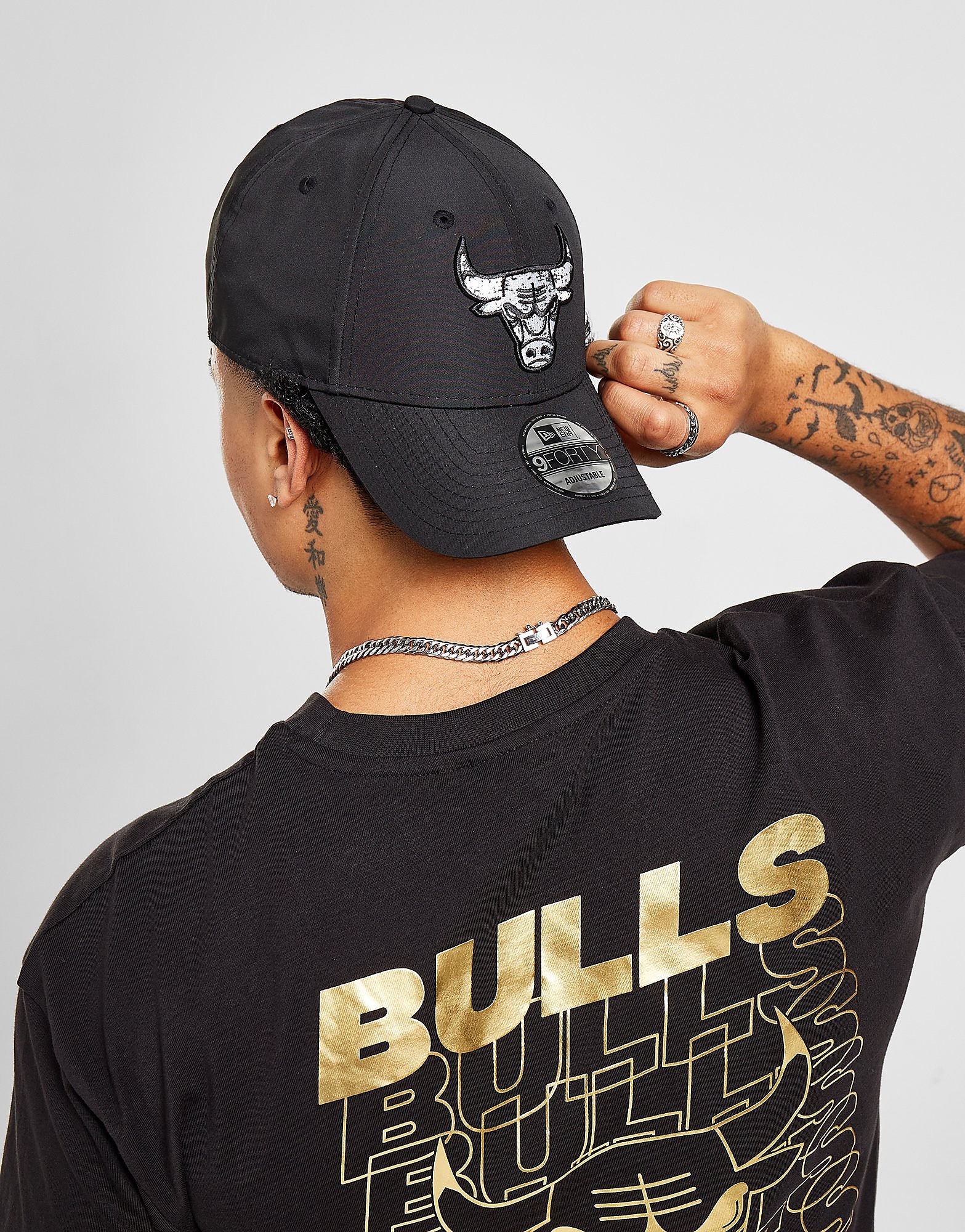 

New Era NBA 9FORTY Chicago Bulls Clip Cap - Black - Mens, Black
