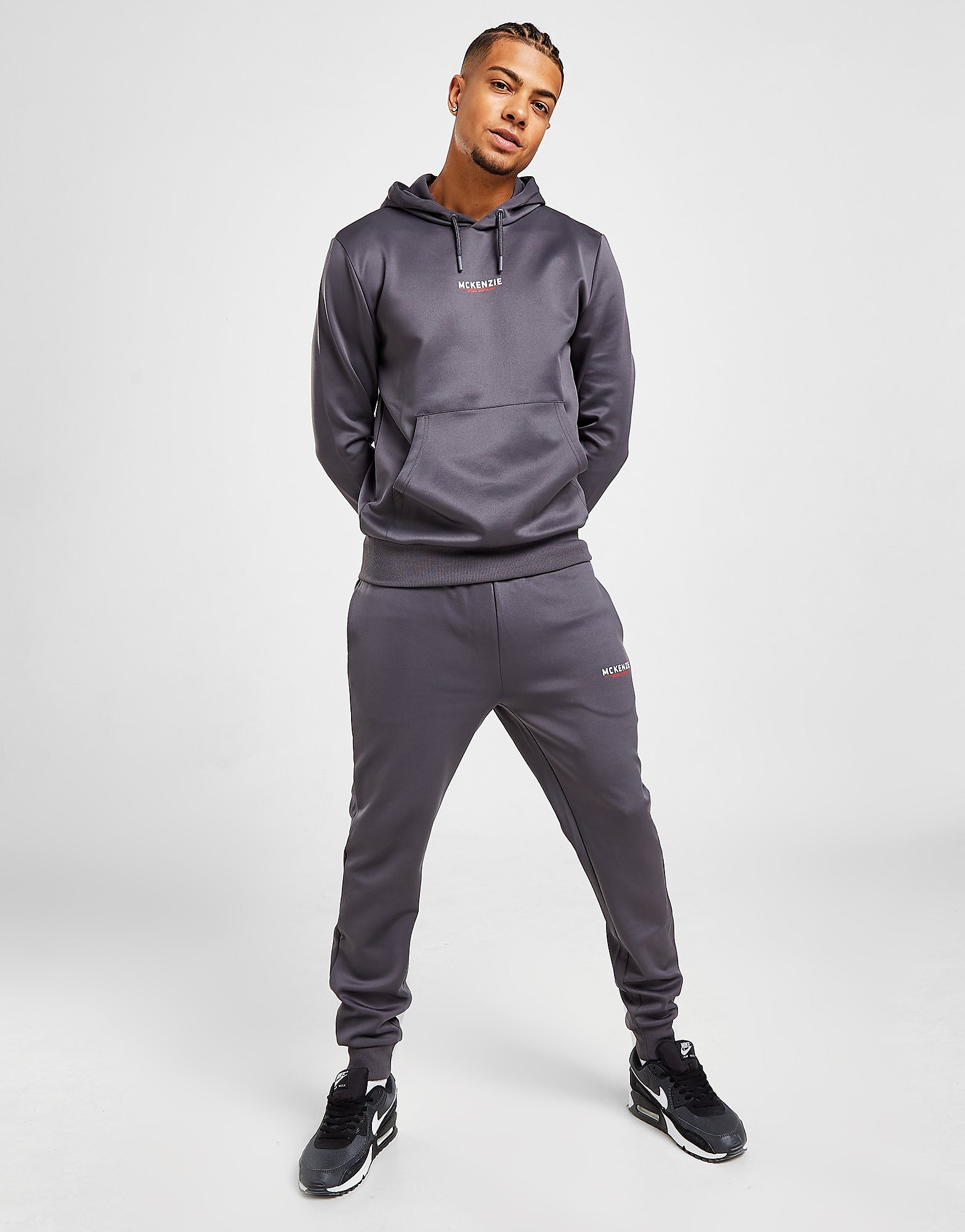 

McKenzie Essential Poly Overhead Hooded Tracksuit - Only at JD - Grey - Mens, Grey