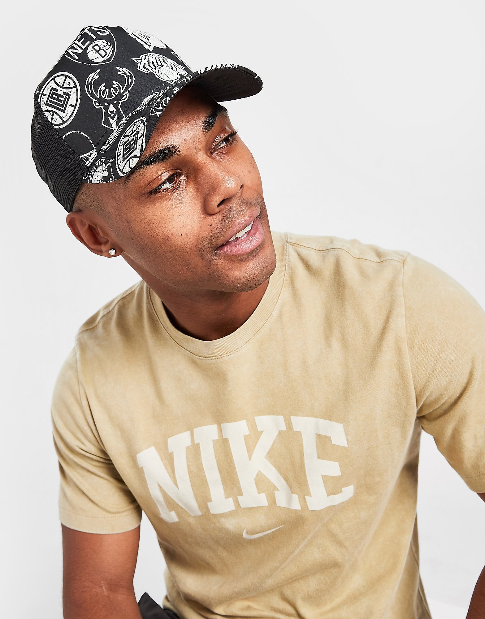 

New Era NBA All Over Print Trucker Cap - Black - Womens, Black