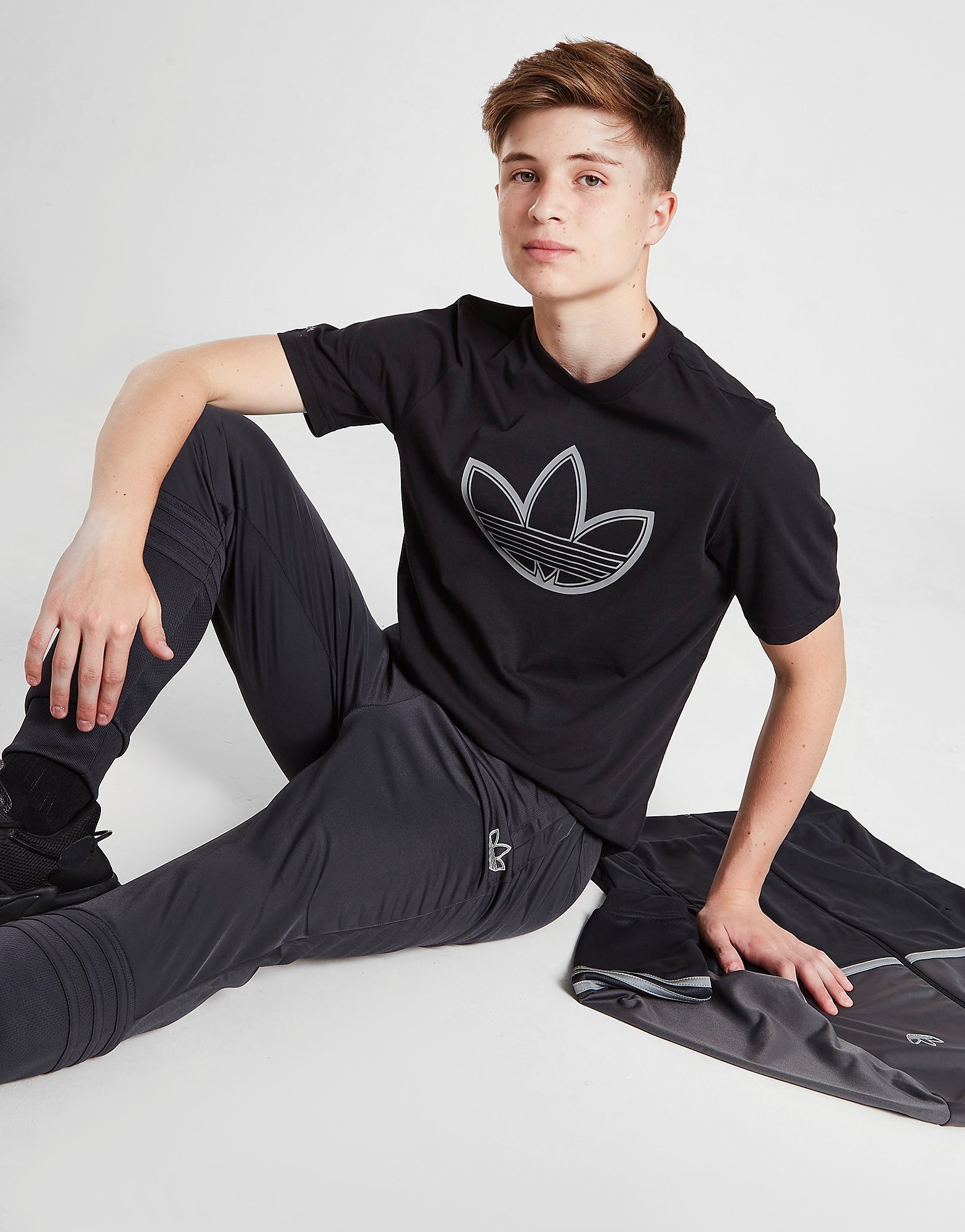 

adidas Originals Large Trefoil T-Shirt Junior - Only at JD - Black - Kids, Black