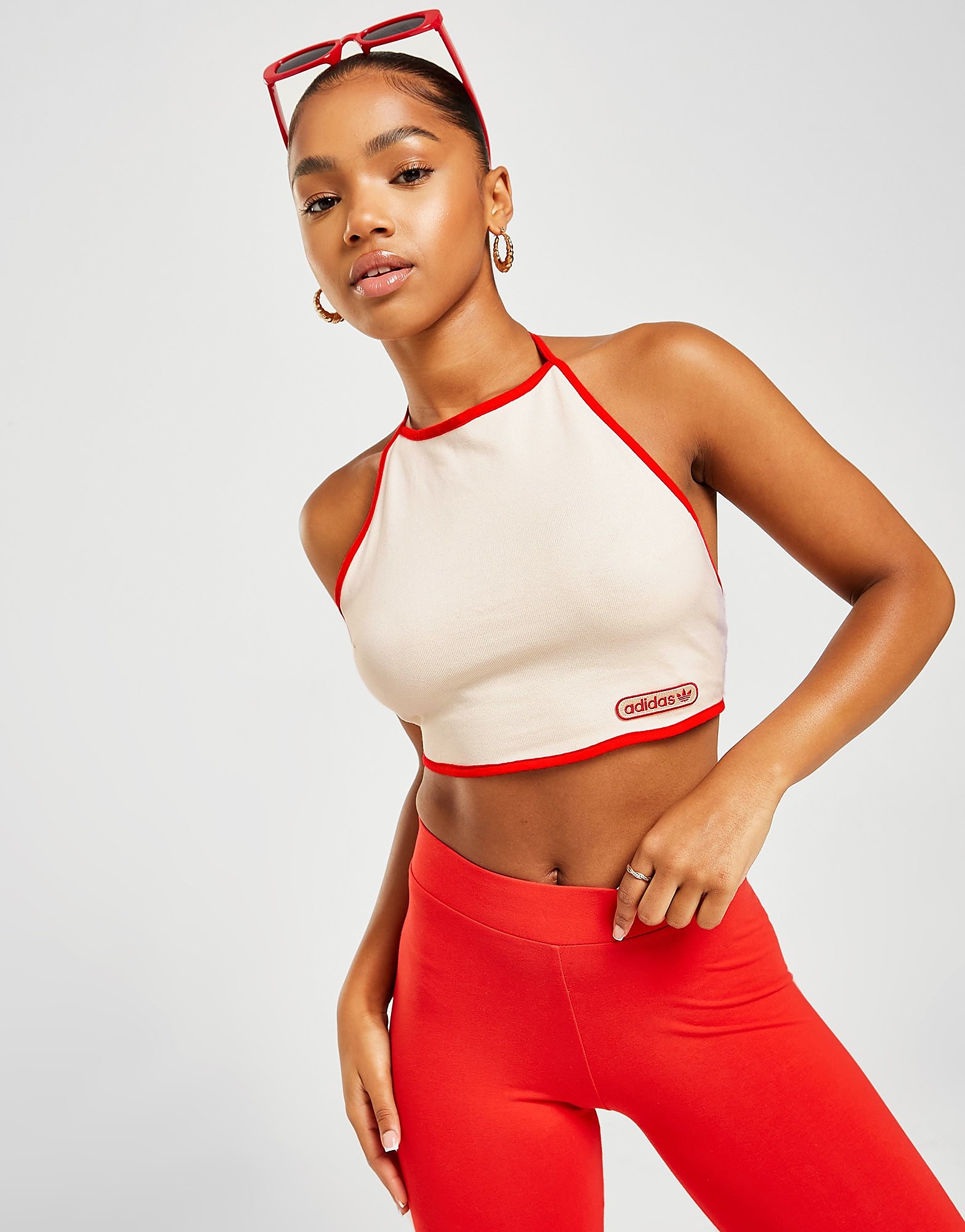 

adidas Originals Resort Halterneck Top - Beige - Womens, Beige