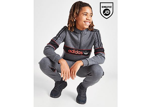 Adidas Originals Itasca 1/4 Zip Hoodie Junior, Grey