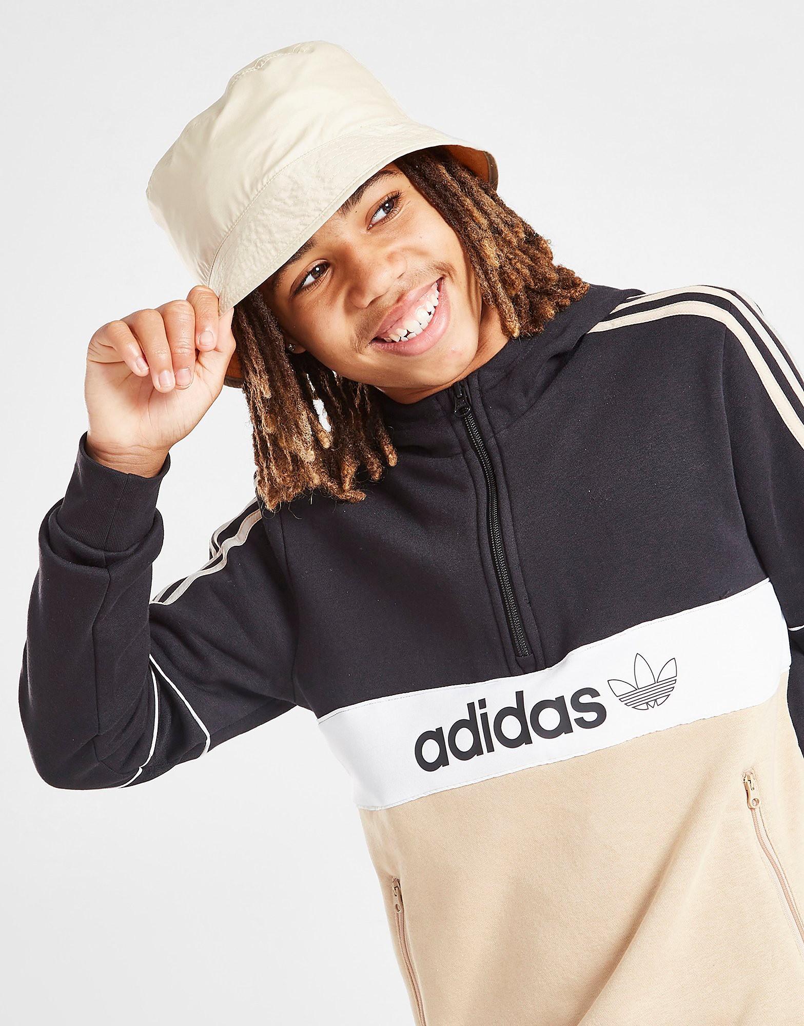 

adidas Originals Itasca 1/4 Zip Hoodie Junior - Only at JD - Black - Kids, Black