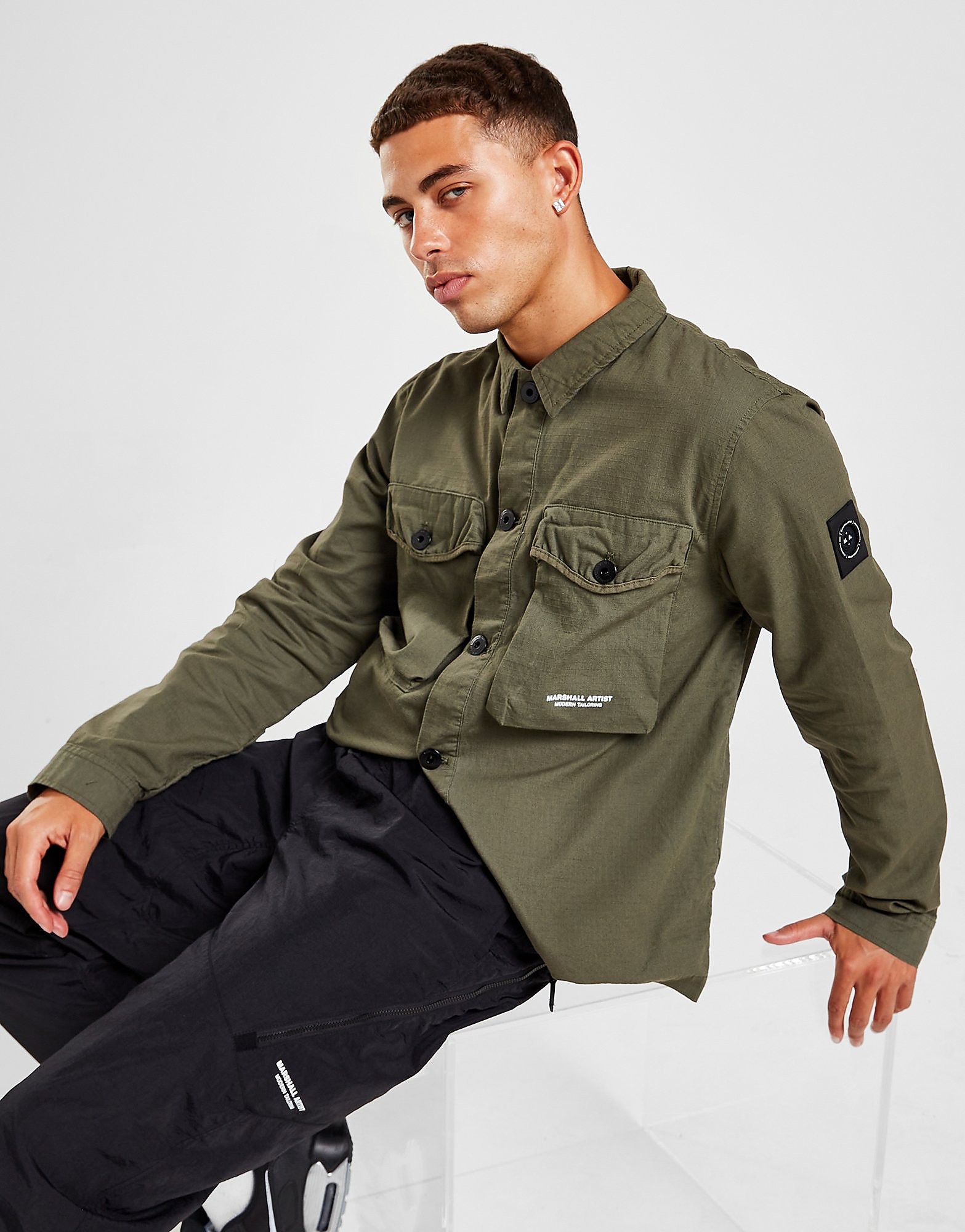 

Marshall Artist Cotton Ripstop Overshirt - Green - Mens, Green
