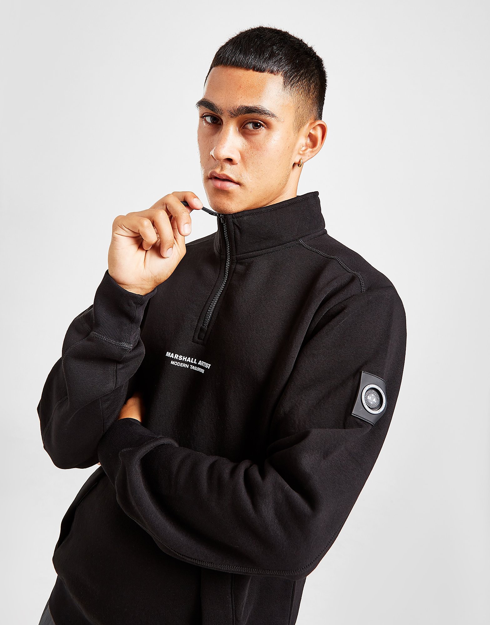 

Marshall Artist Siren Half Zip Sweatshirt - Black - Mens, Black
