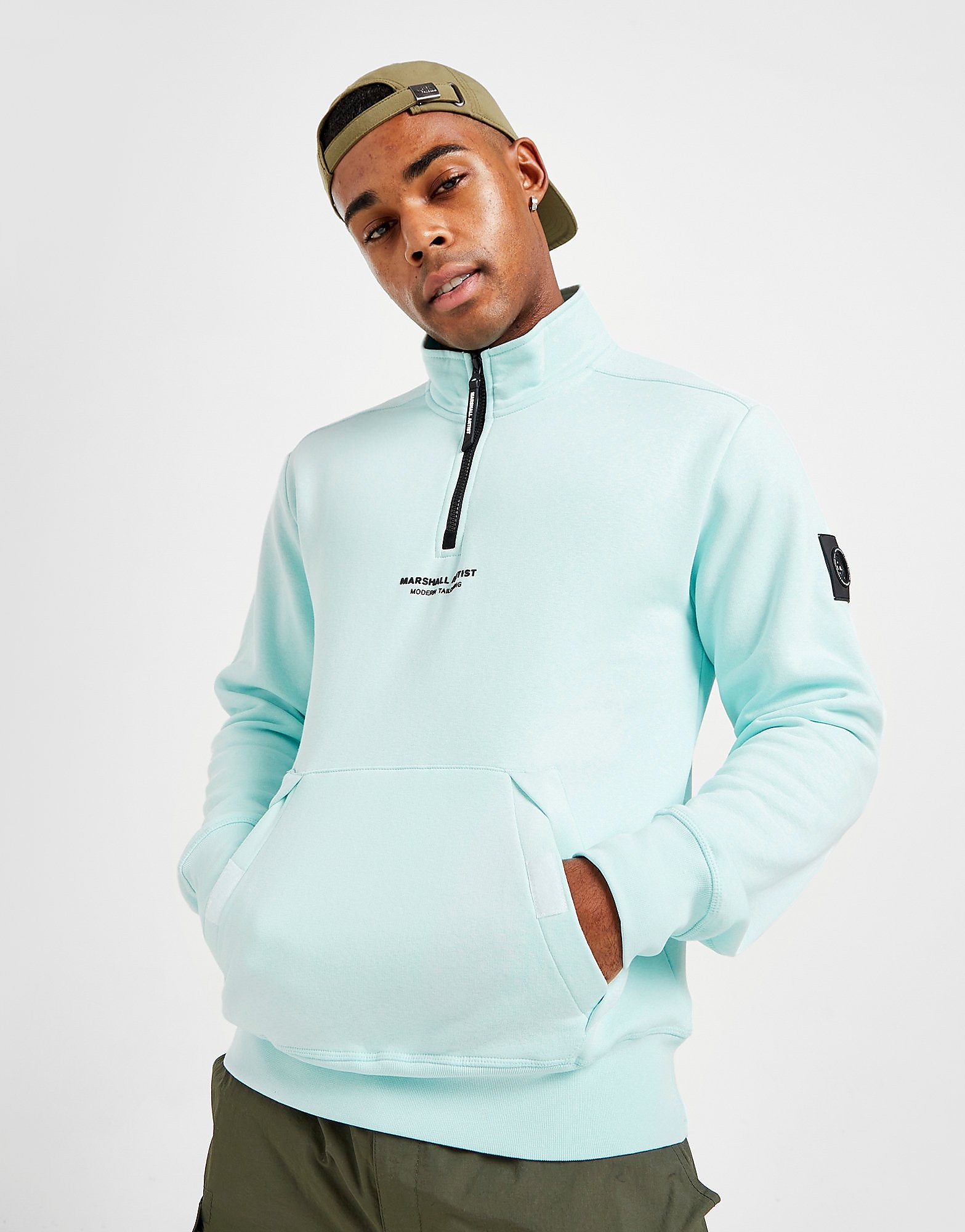 

Marshall Artist Siren Half Zip Sweatshirt - Blue - Mens, Blue