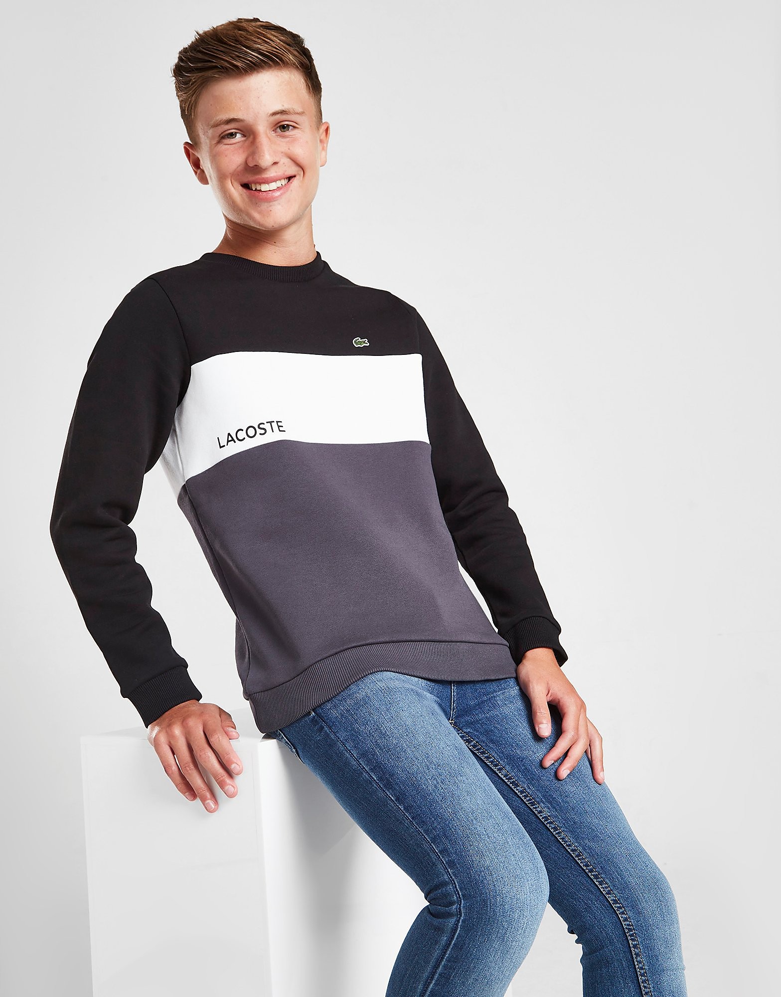 

Lacoste Colour Block Crew Sweatshirt Junior - Black - Kids, Black