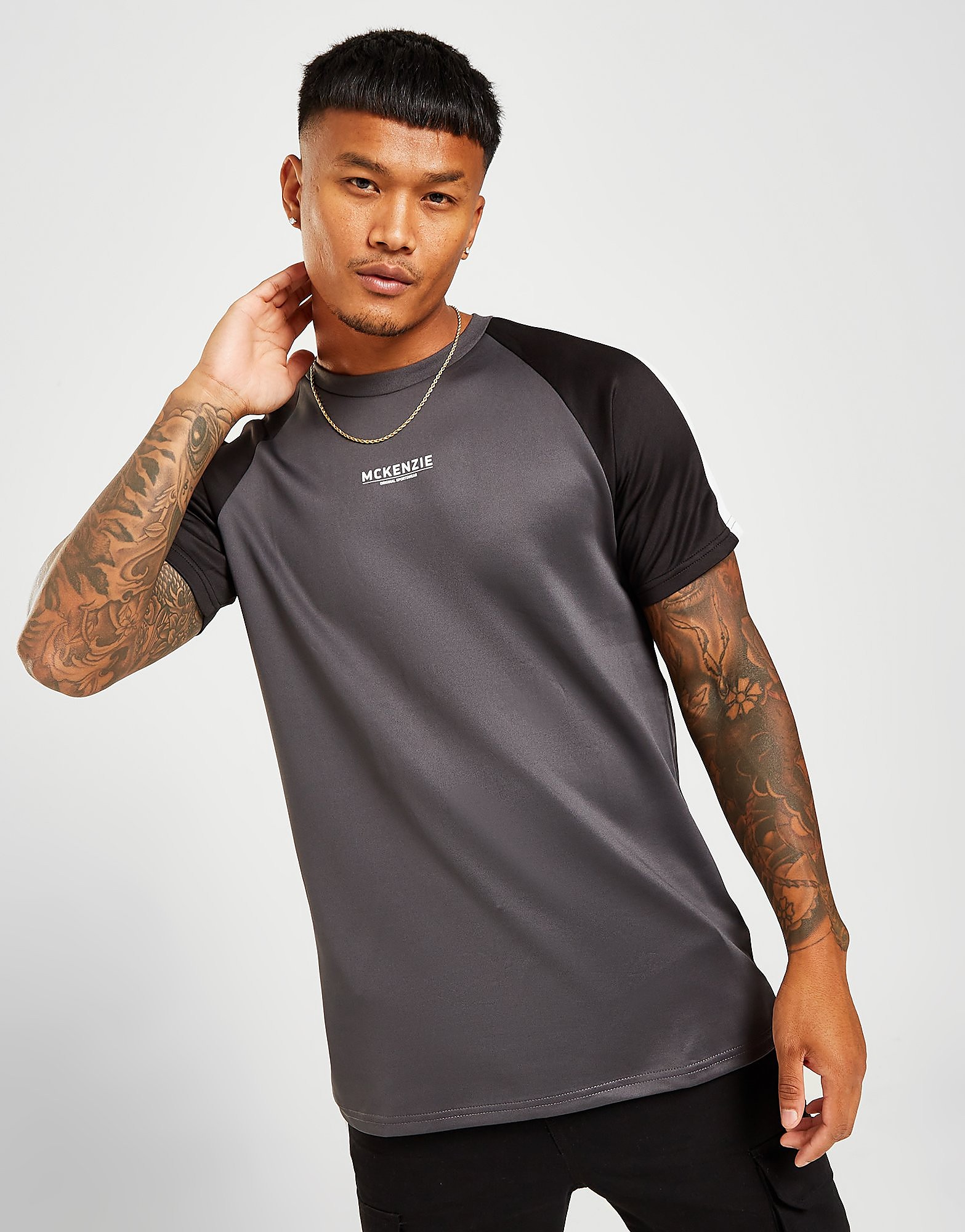 

McKenzie Exile Poly T-Shirt - Only at JD - Grey/Black - Mens, Grey/Black