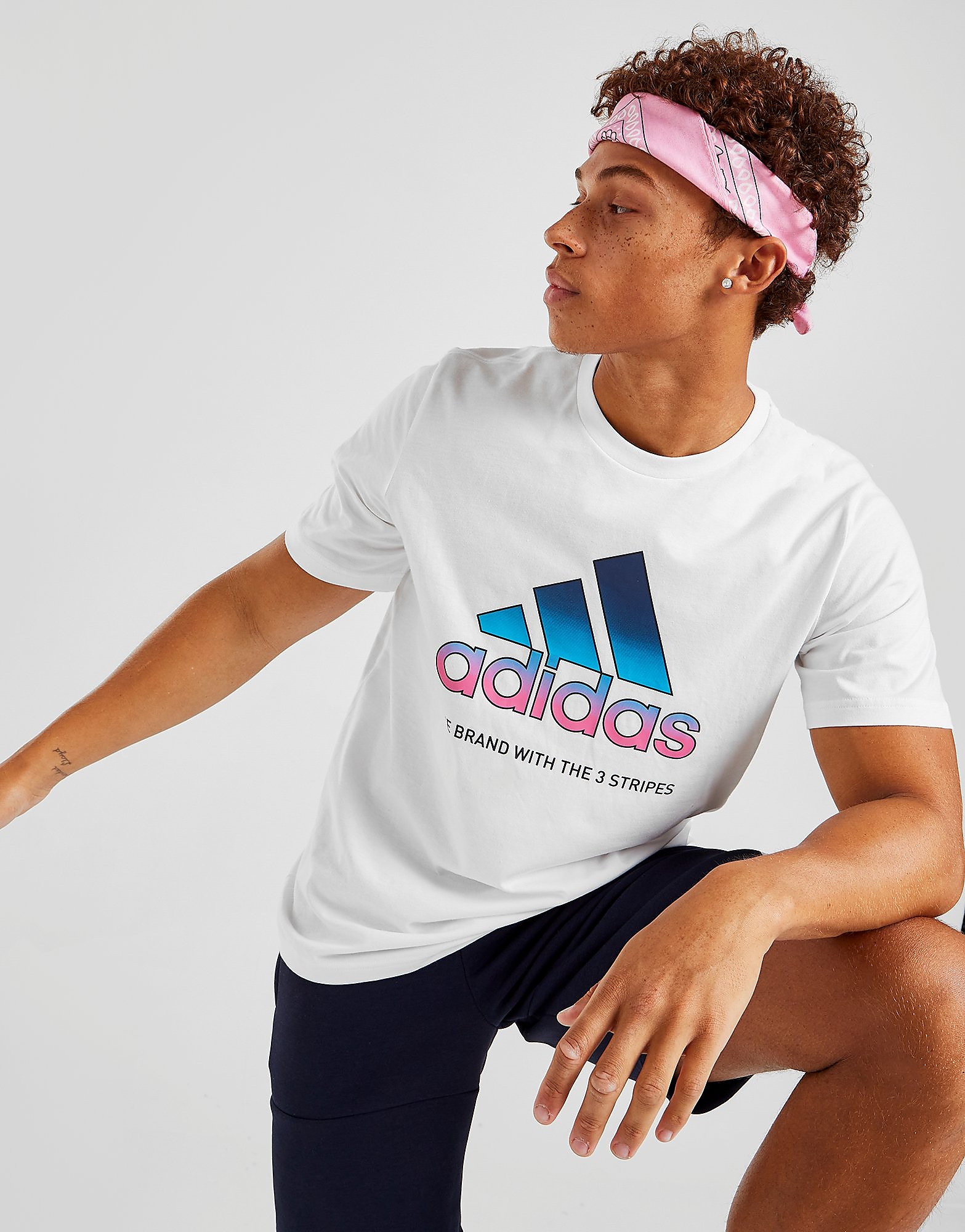 

adidas Badge Of Sport Logo Fade T-Shirt - Only at JD - White - Mens, White