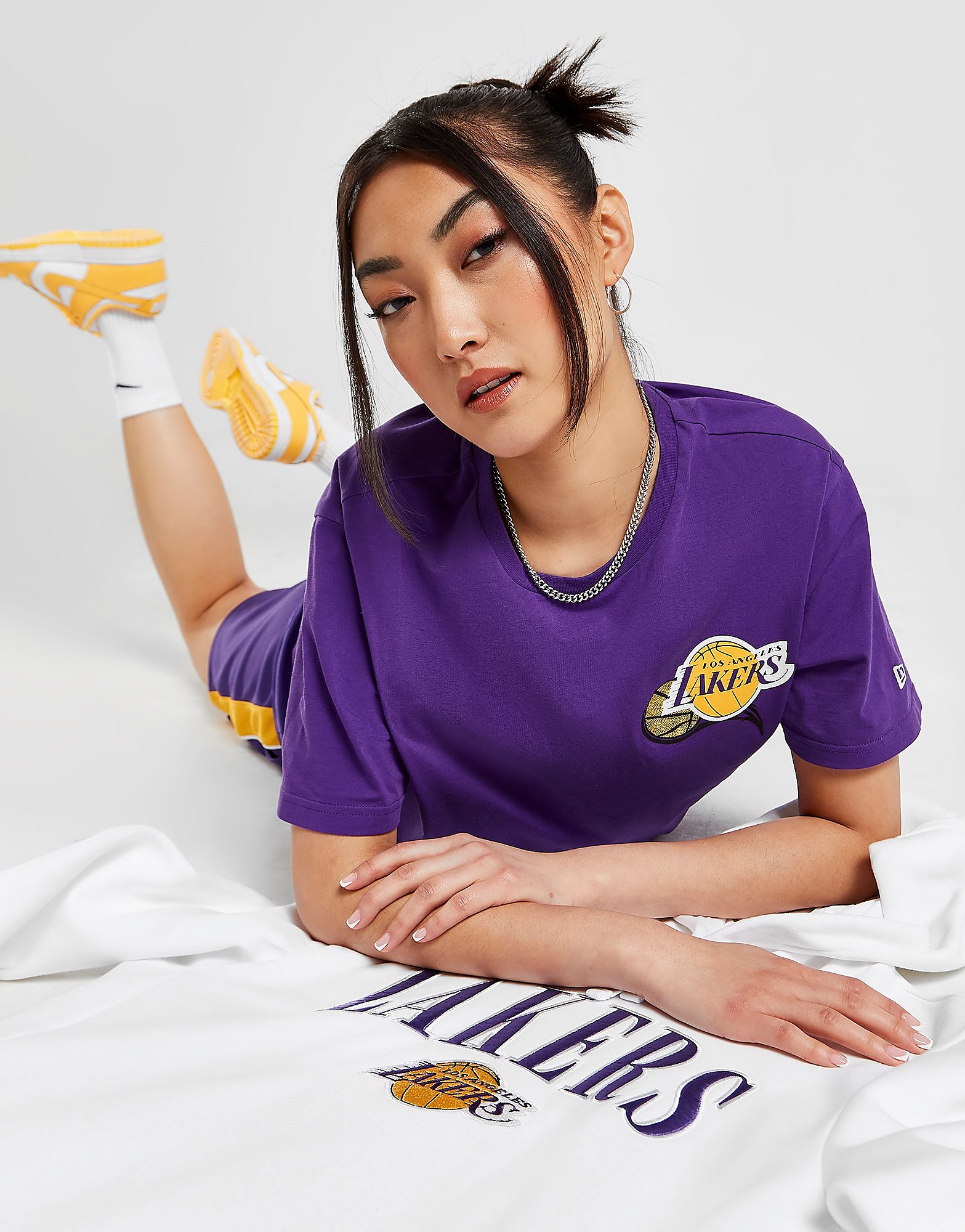 

New Era NBA Los Angeles Lakers Back Graphic T-Shirt - Purple - Womens, Purple