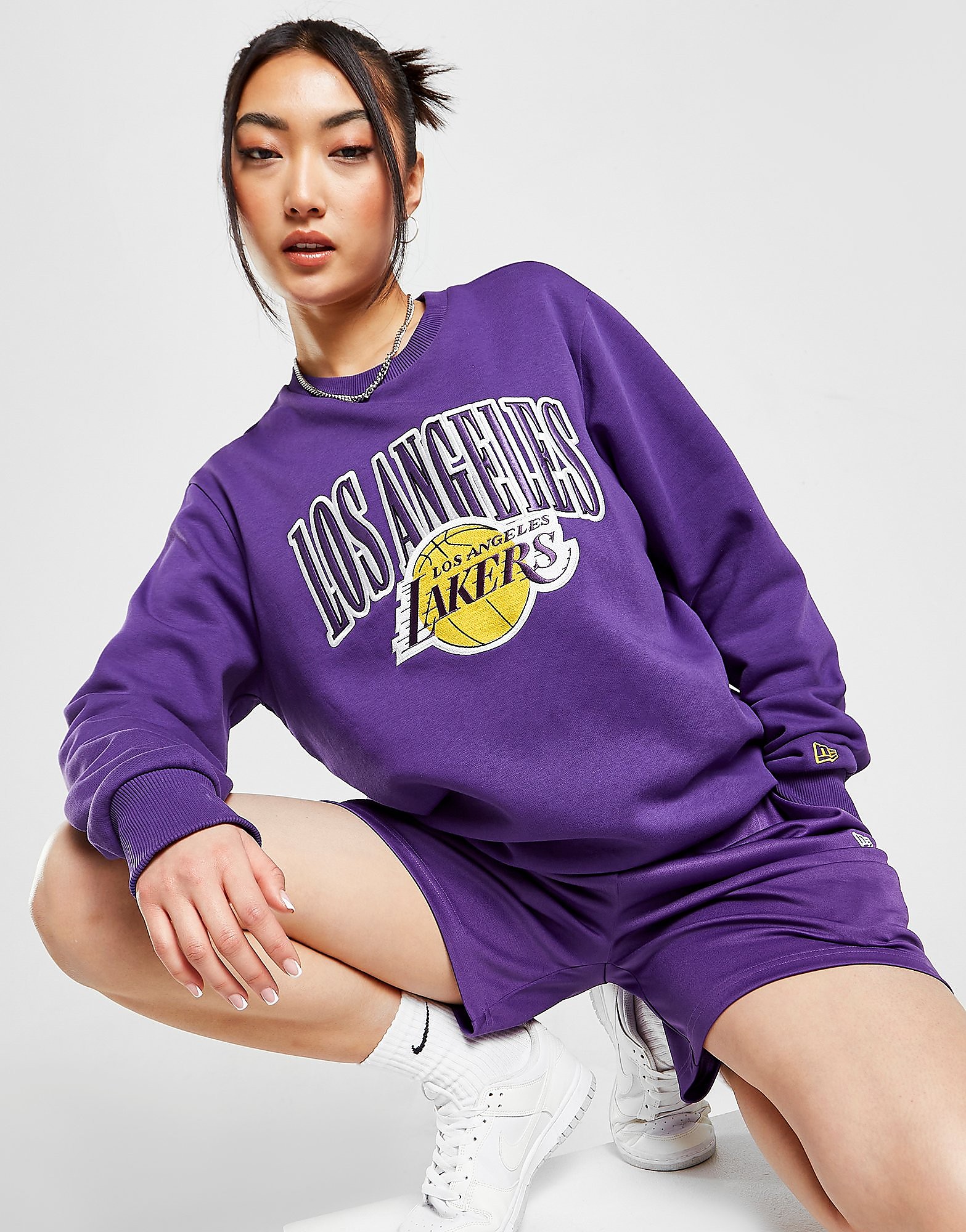 

New Era NBA Los Angeles Lakers Satin Crew Sweatshirt - Purple - Womens, Purple