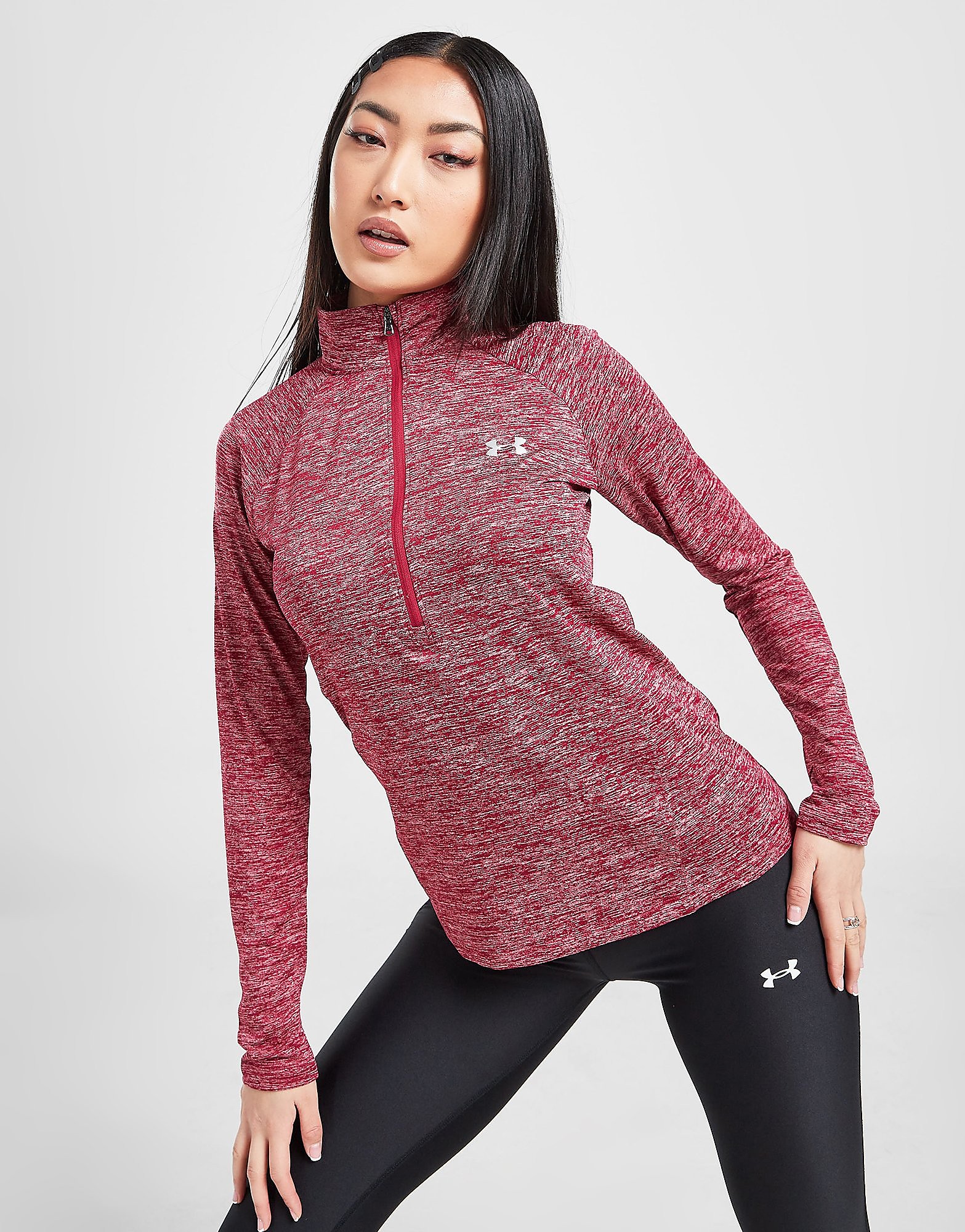 

Under Armour Tech 1/2 Zip Top - Red - Womens, Red