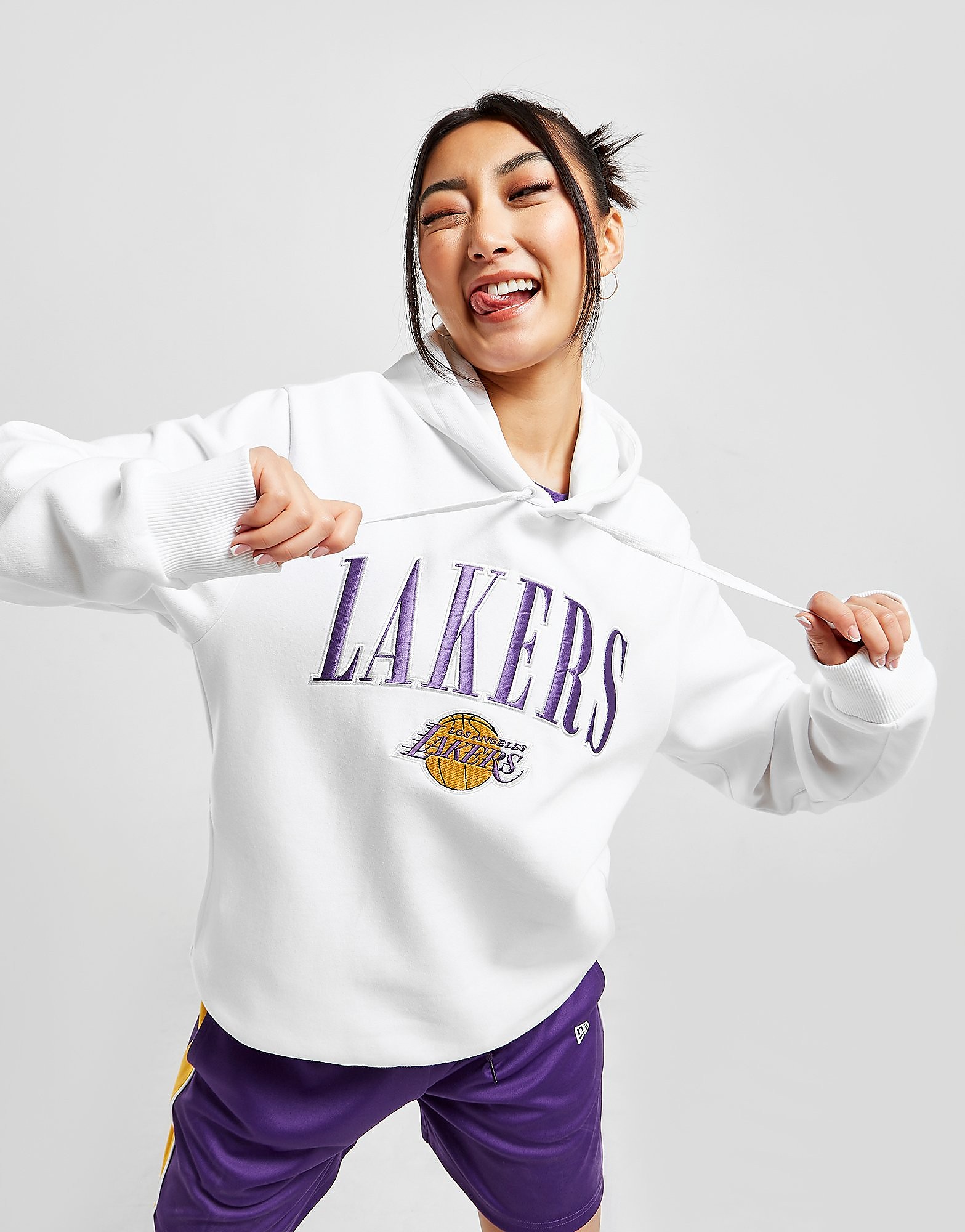 New Era Camisola com Capuz NBA Los Angeles Lakers Satin - Branco - Womens, Branco