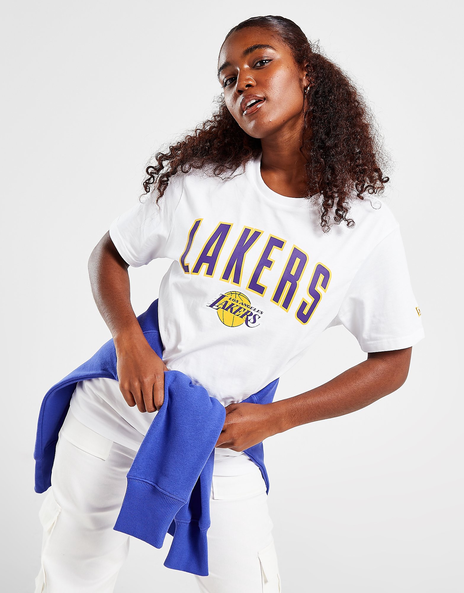 

New Era NBA Los Angeles Lakers Wordmark T-Shirt - White - Womens, White