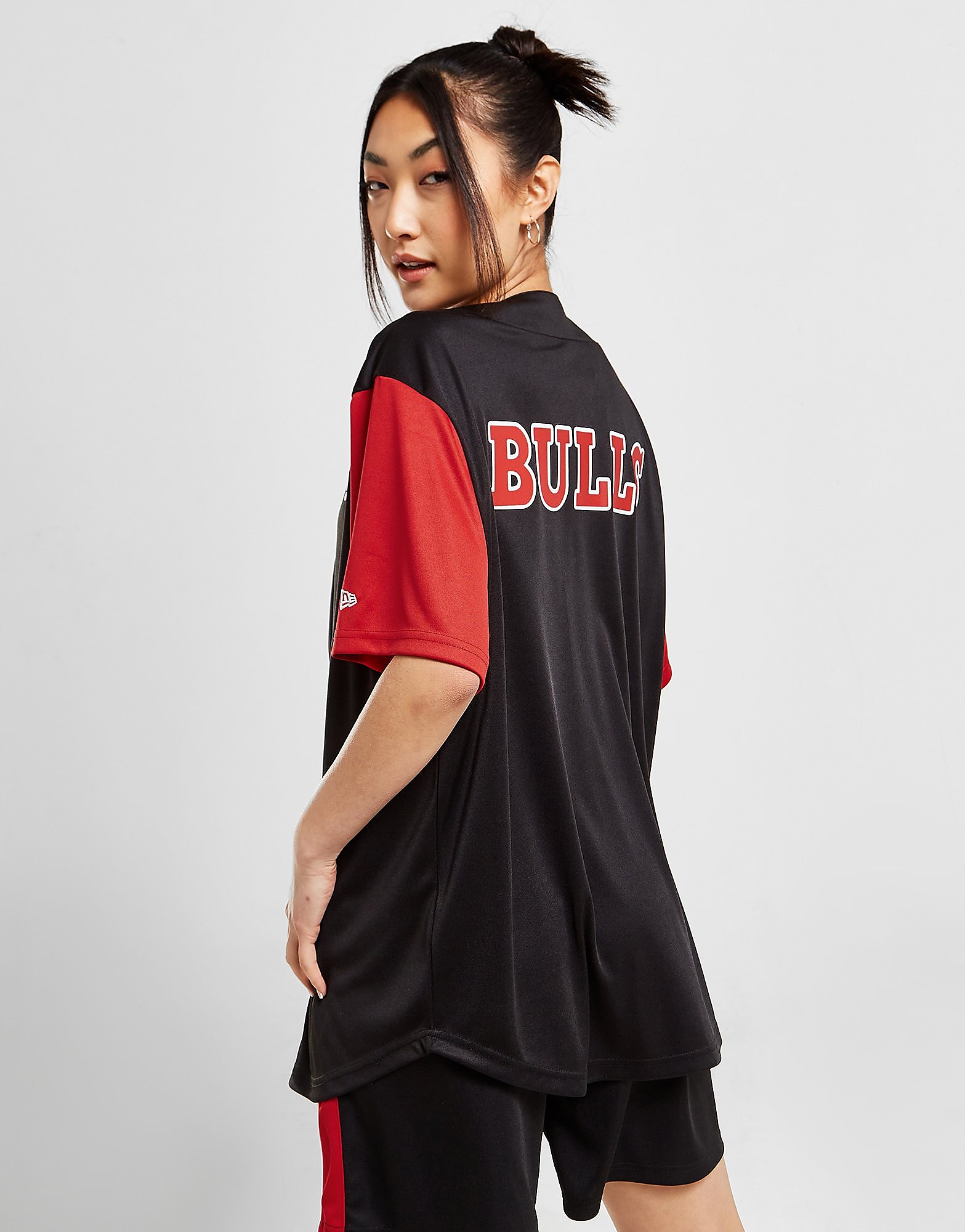 

New Era NBA Chicago Bulls Baseball Top - Black/Red - Womens, Black/Red
