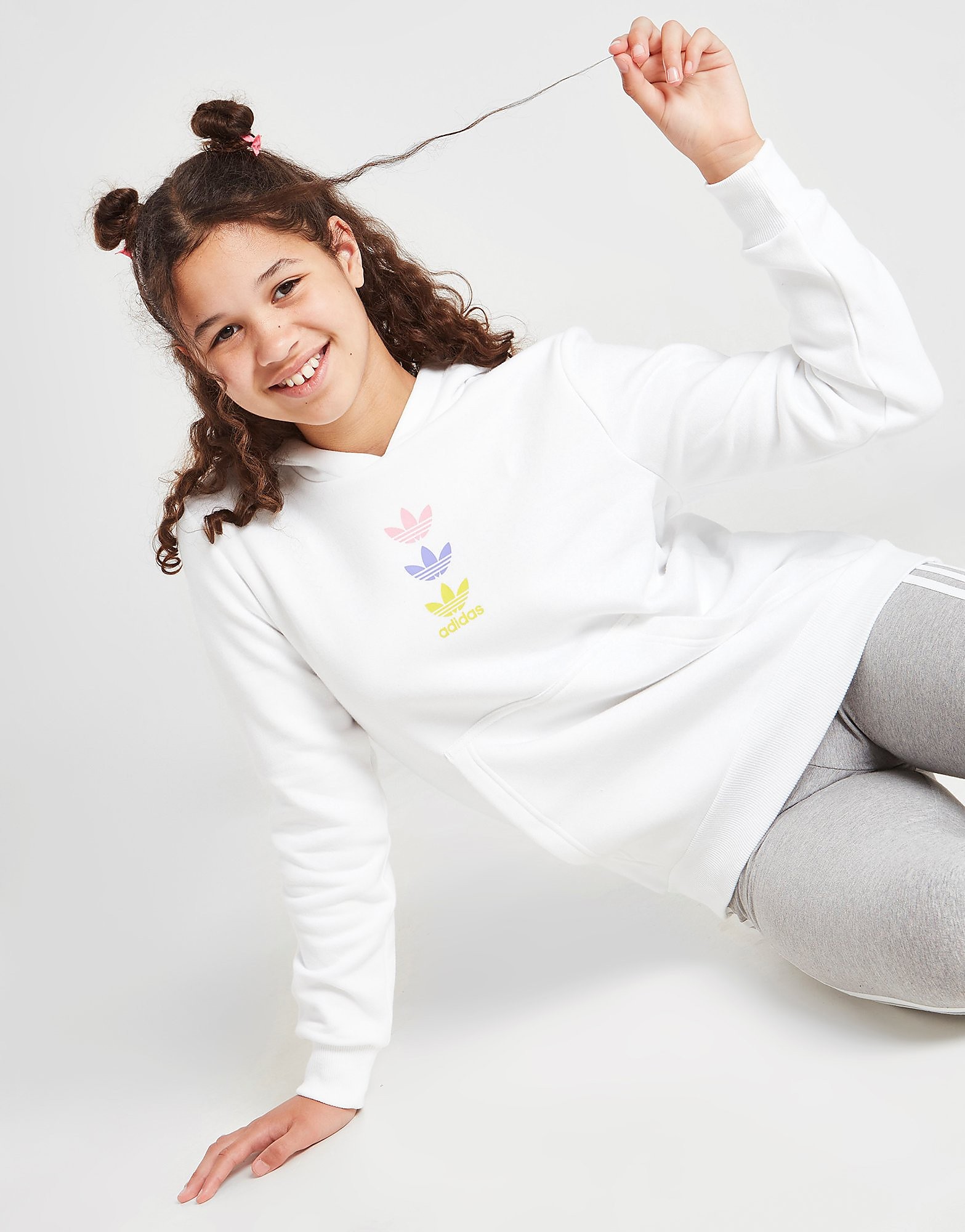 

adidas Originals Girls' Repeat Trefoil Hoodie Junior - White - Kids, White