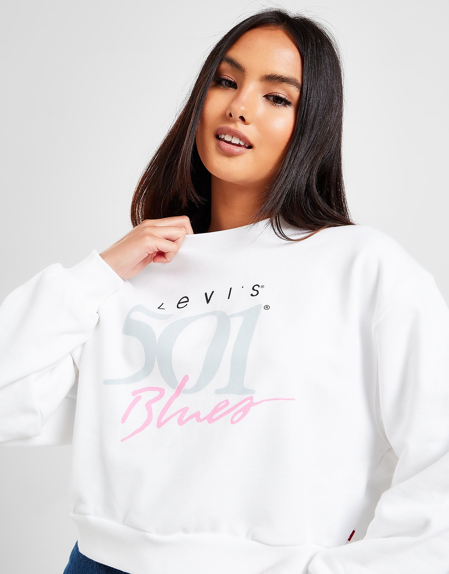 

LEVI'S 501 Crop Sweatshirt - White - Womens, White