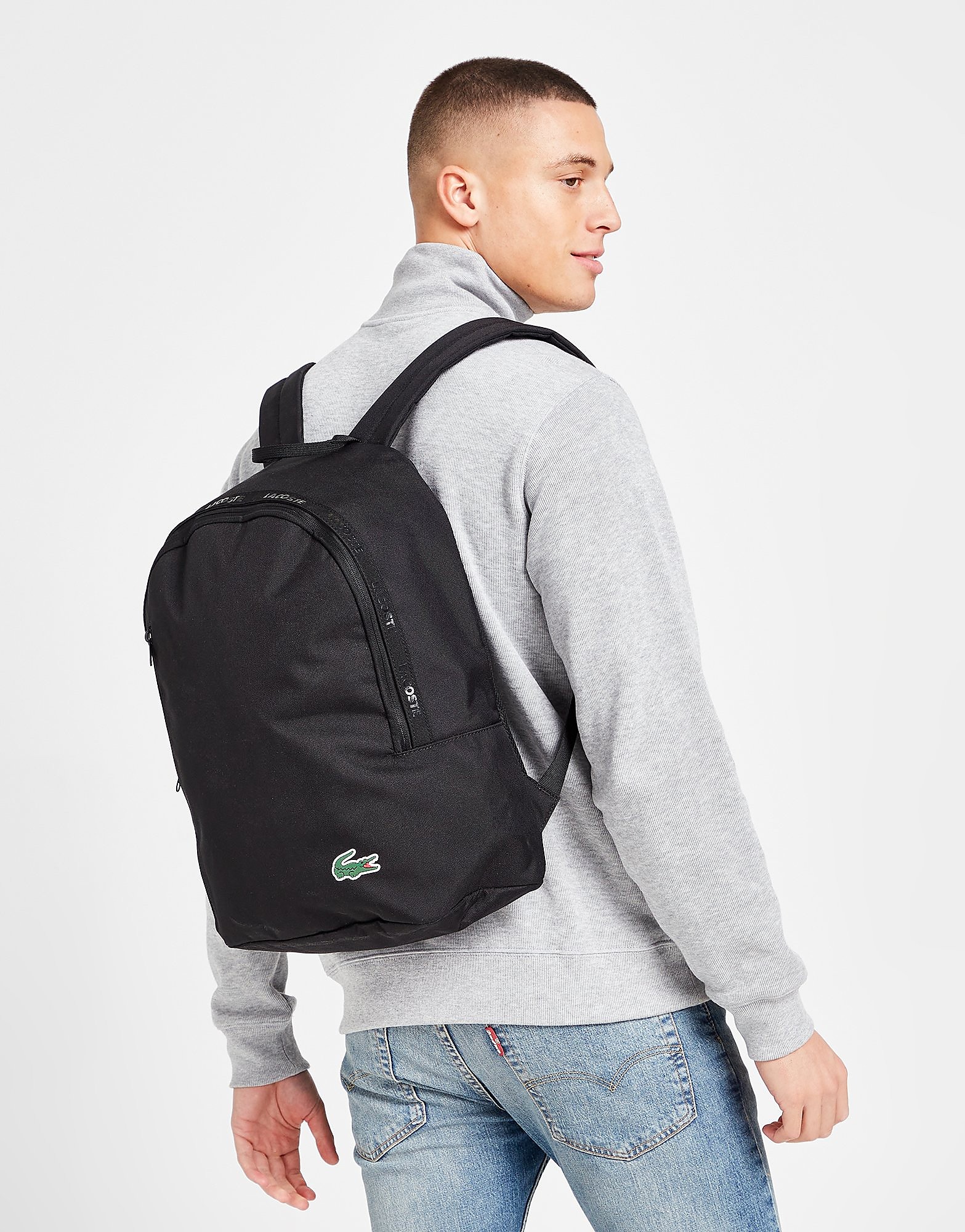 

Lacoste Tape Backpack - Black - Womens, Black