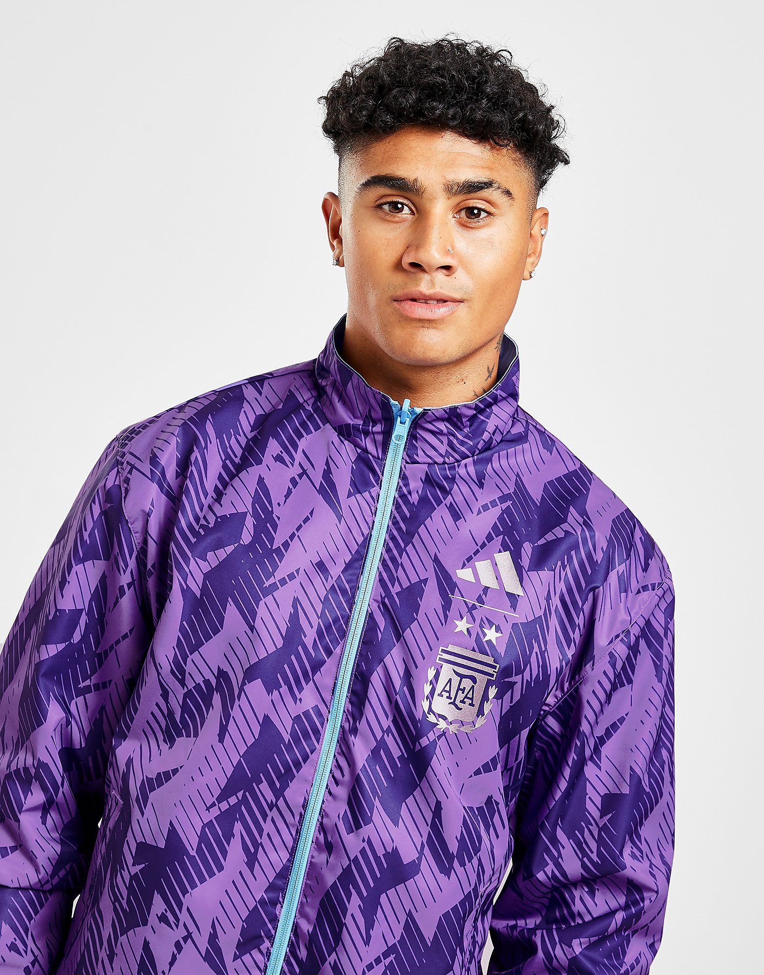 

adidas Argentina Anthem Jacket - Light Blue - Mens, Light Blue
