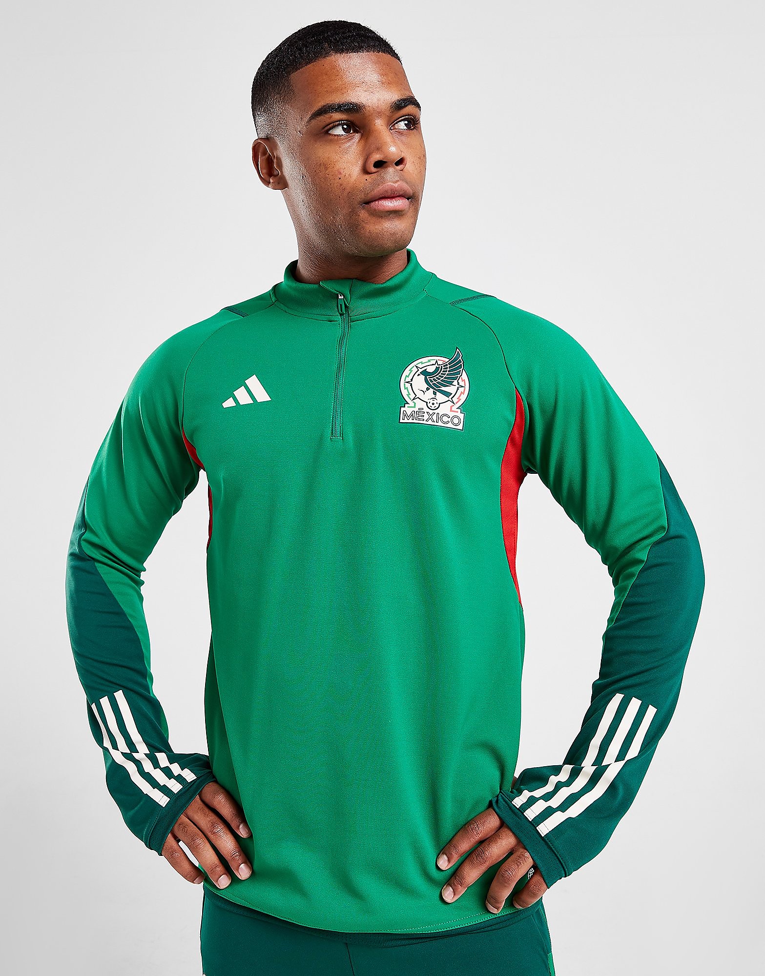 

adidas Mexico 1/4 Zip Training Top - Vivid Green / Collegiate Green - Mens, Vivid Green / Collegiate Green