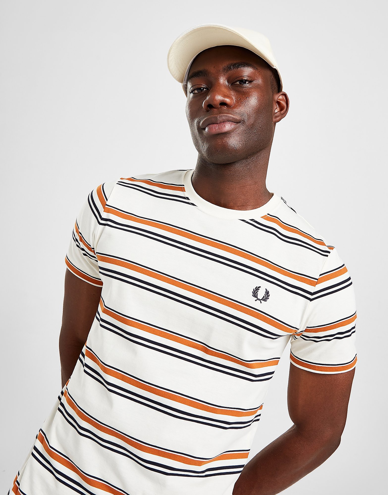 

Fred Perry Fine Stripe T-Shirt - White - Mens, White