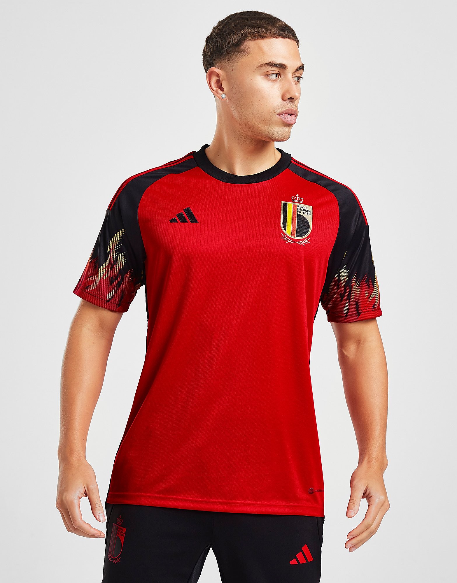 

adidas Belgium 2022 Home Shirt - Red / Black - Mens, Red / Black