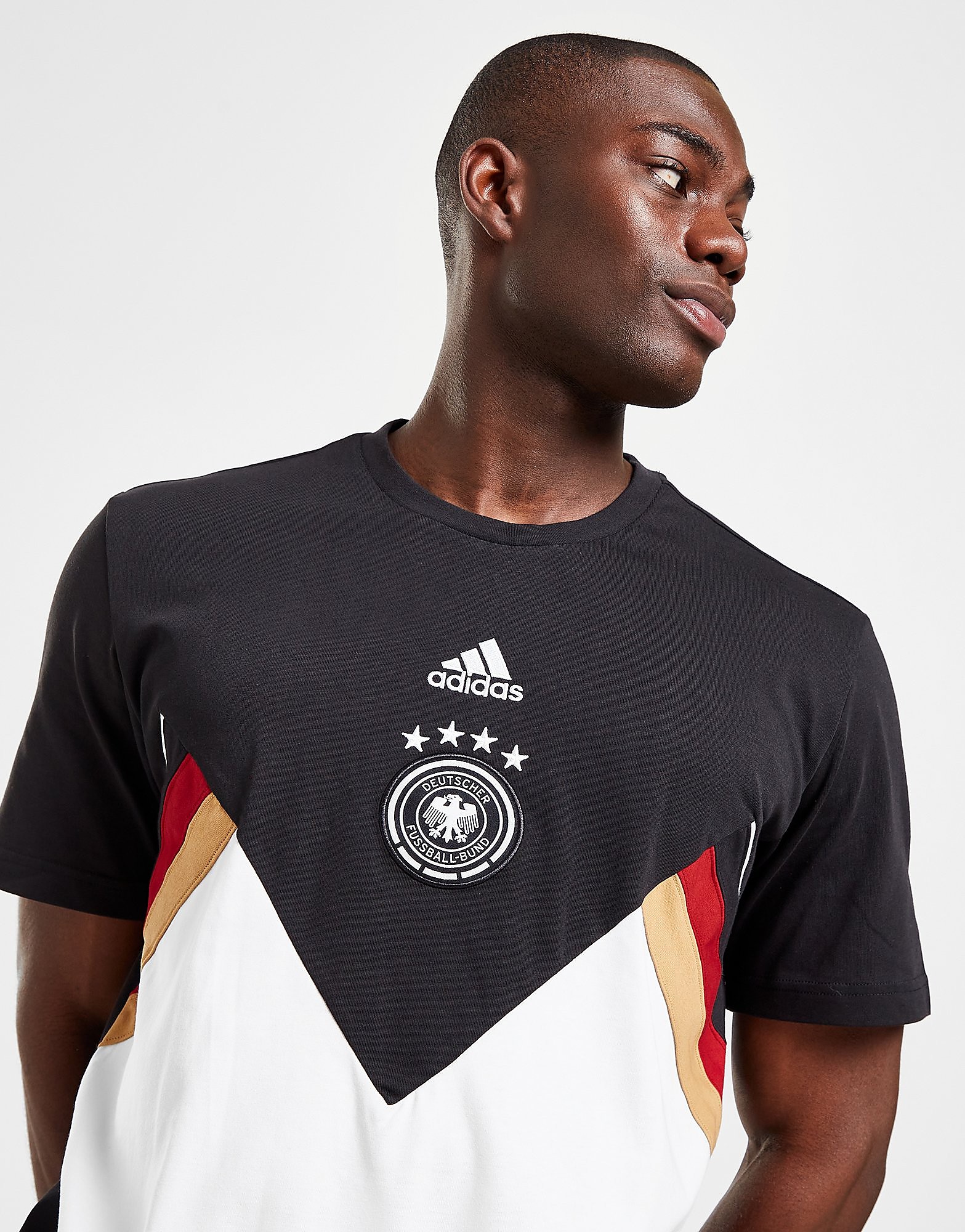 

adidas Germany World Cup Icon T-Shirt - Black / White - Mens, Black / White