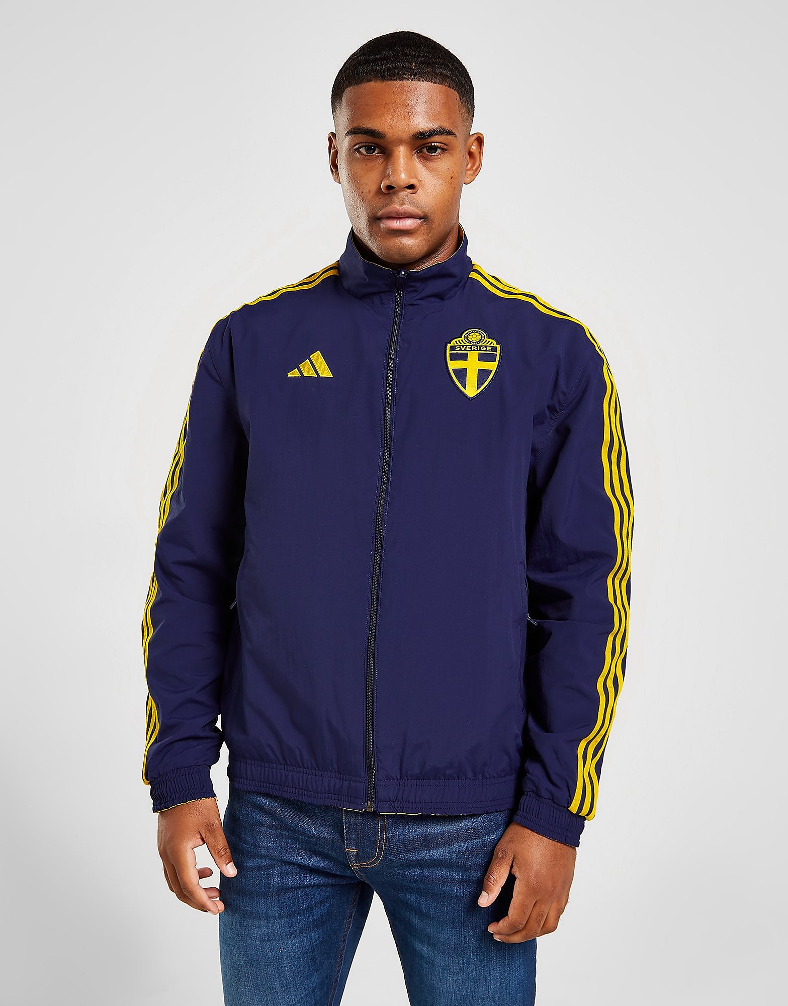 

adidas Sweden Anthem Jacket - Team Navy/Yellow - Mens, Team Navy/Yellow