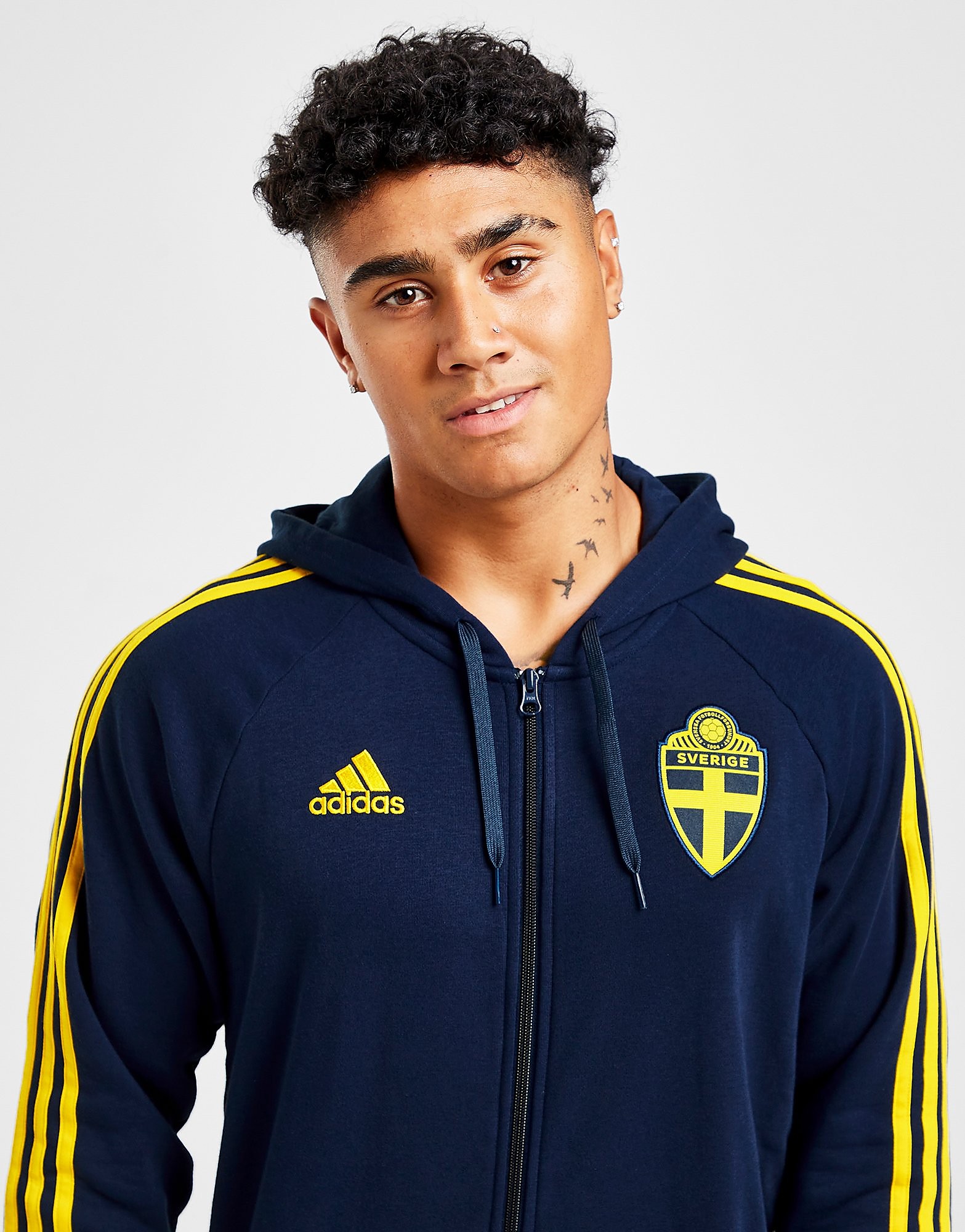 

adidas Sweden DNA Full Zip Hoodie - Team Navy Blue 2 - Mens, Team Navy Blue 2