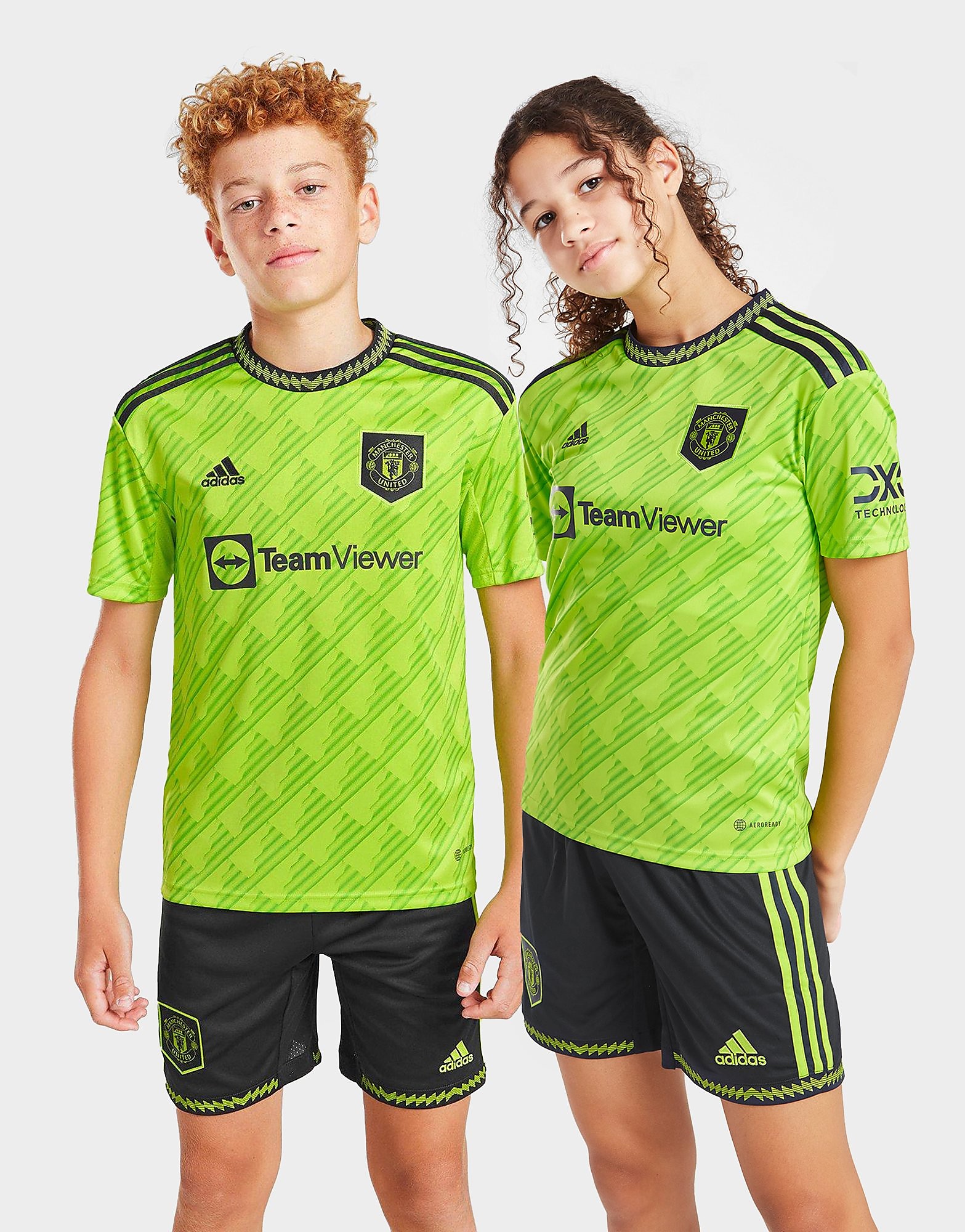 

adidas Manchester United FC 2022/23 Third Shirt Junior - Semi Solar Slime - Kids, Semi Solar Slime