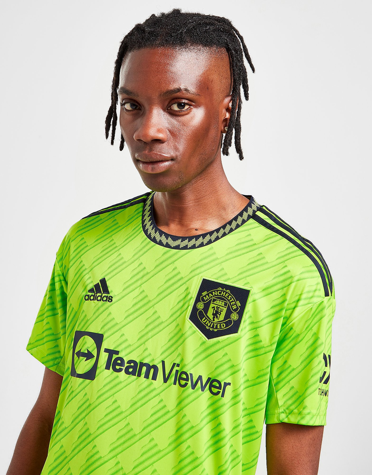 

adidas Manchester United FC 2022/23 Third Shirt - Semi Solar Slime - Mens, Semi Solar Slime