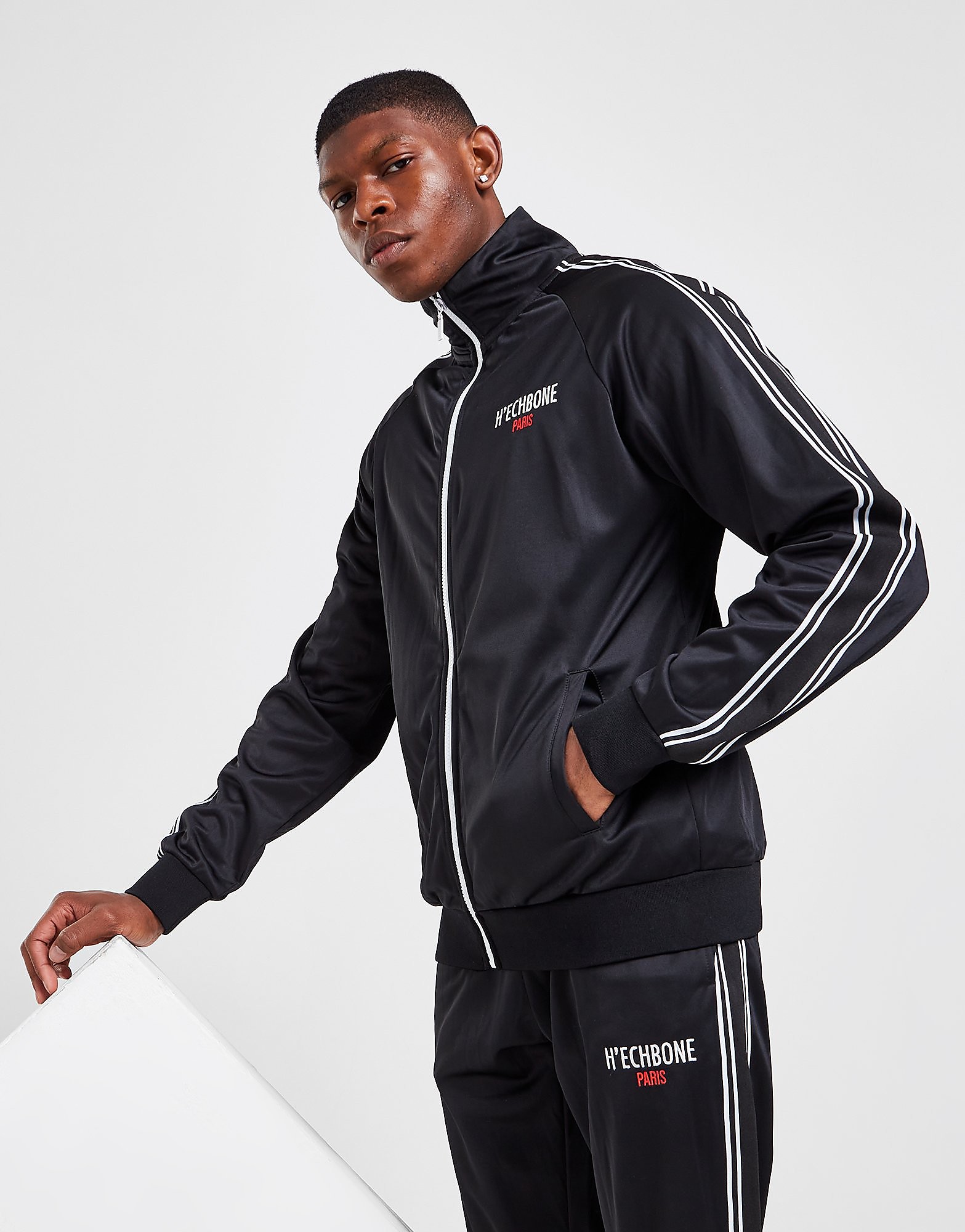 

HECHBONE Poly Track Top - Only at JD - Black - Mens, Black