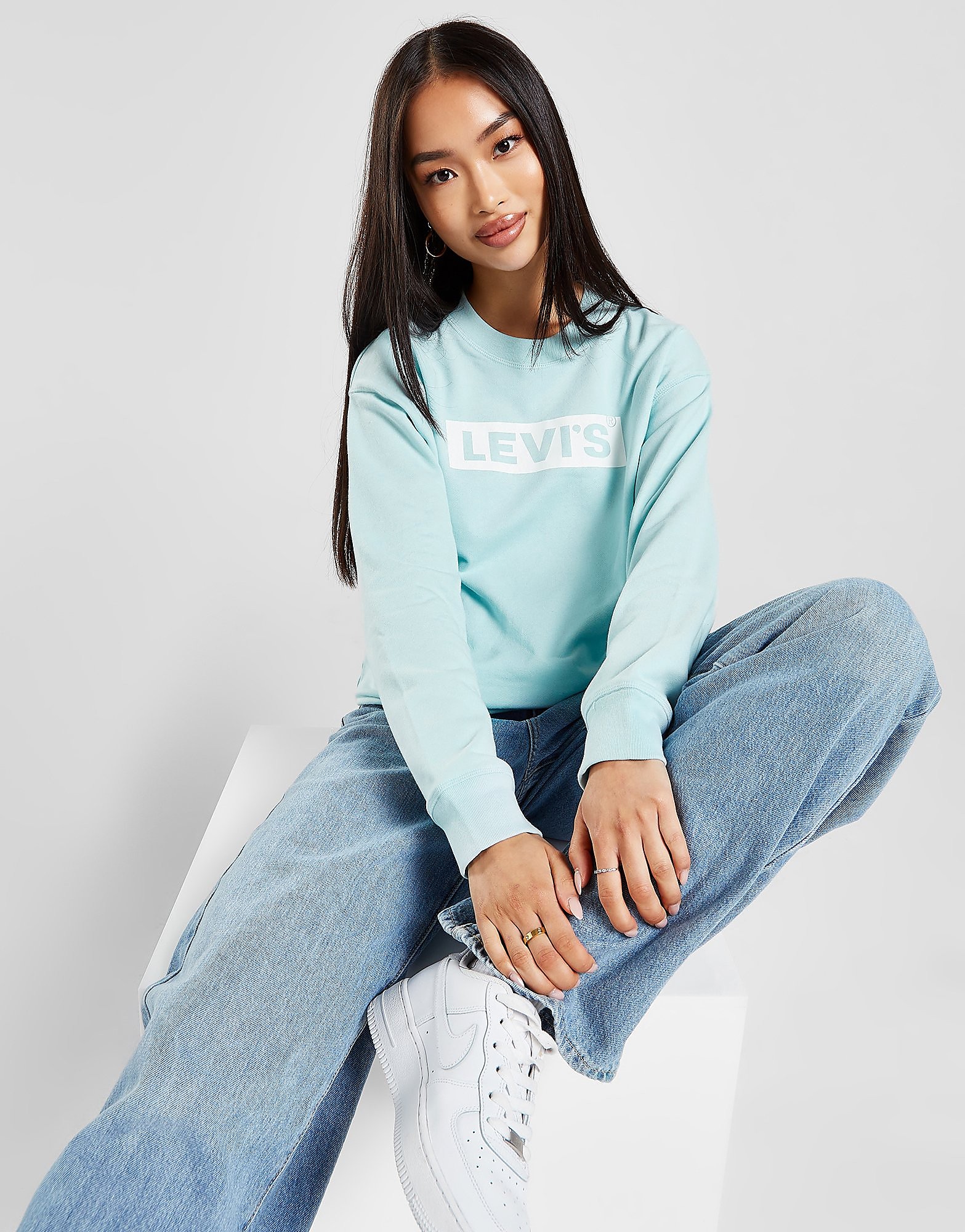 

LEVI'S Boxtab Crew Sweatshirt - Blue - Womens, Blue