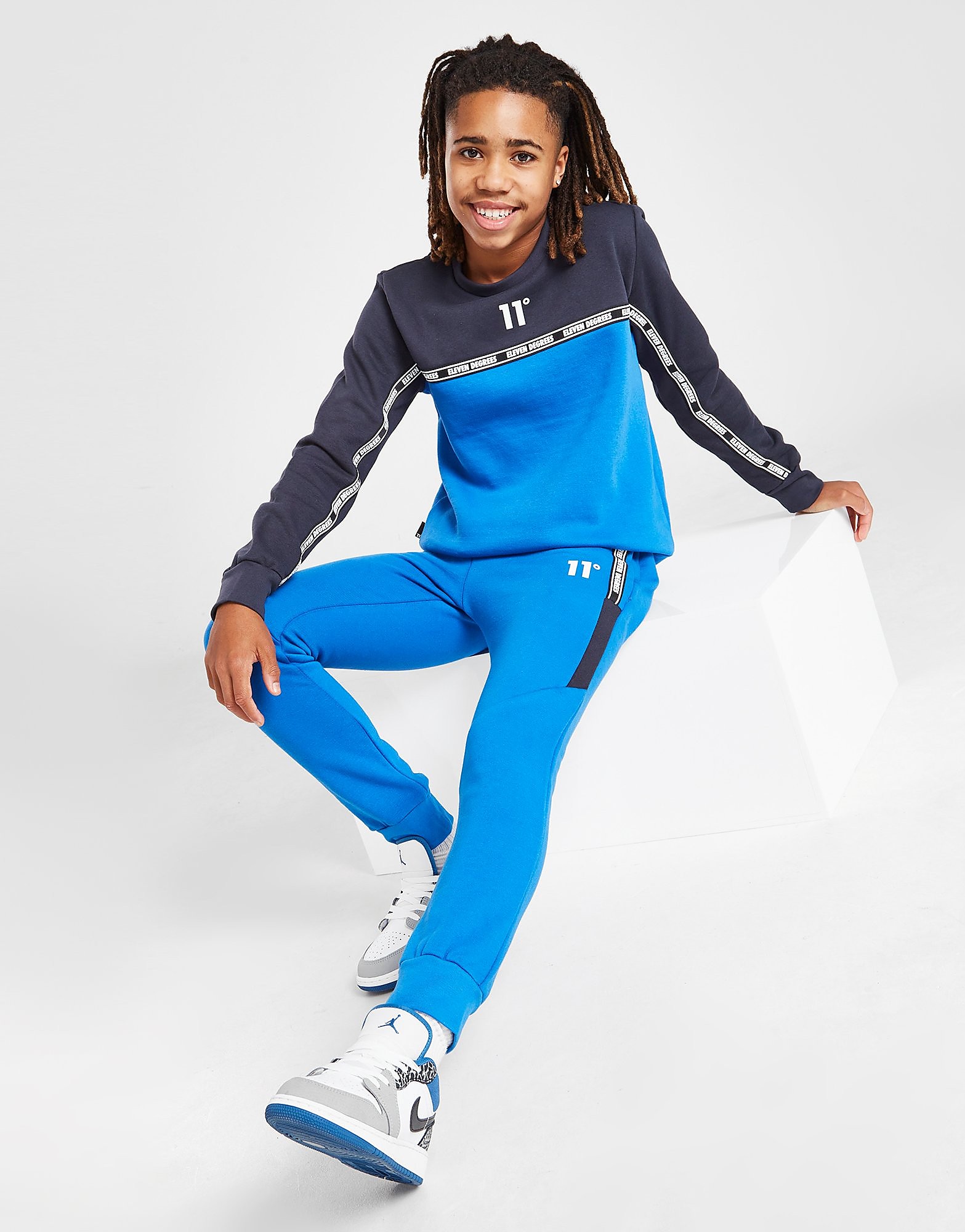 

11 Degrees Colour Block Tape Joggers Junior - Only at JD - Blue - Kids, Blue