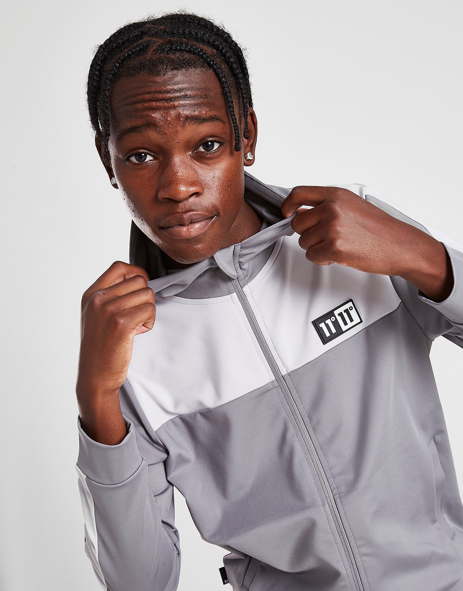 

11 Degrees Poly Full Zip Hoodie Junior - Only at JD - Grey - Kids, Grey