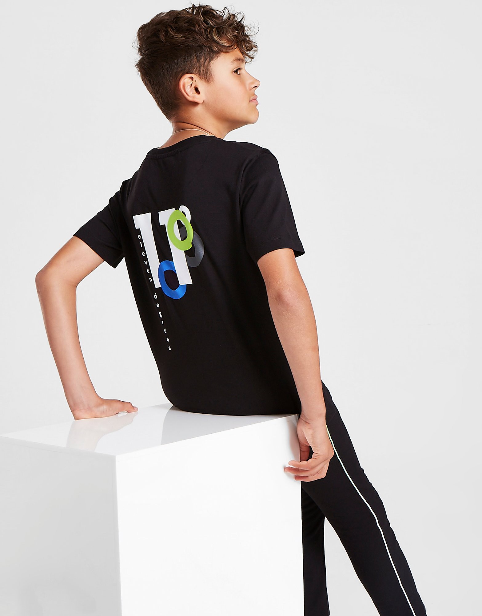 

11 Degrees Short Sleeve Back Hit T-Shirt Junior - Black - Kids, Black