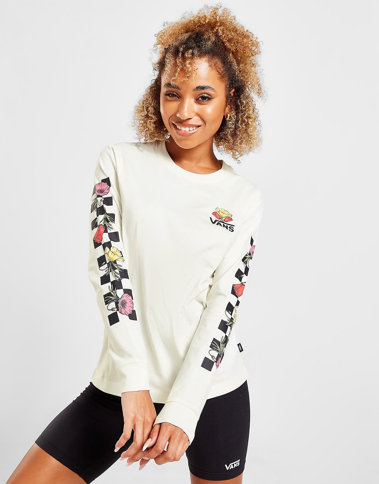

Vans Floral Long Sleeve T-Shirt - Beige - Womens, Beige