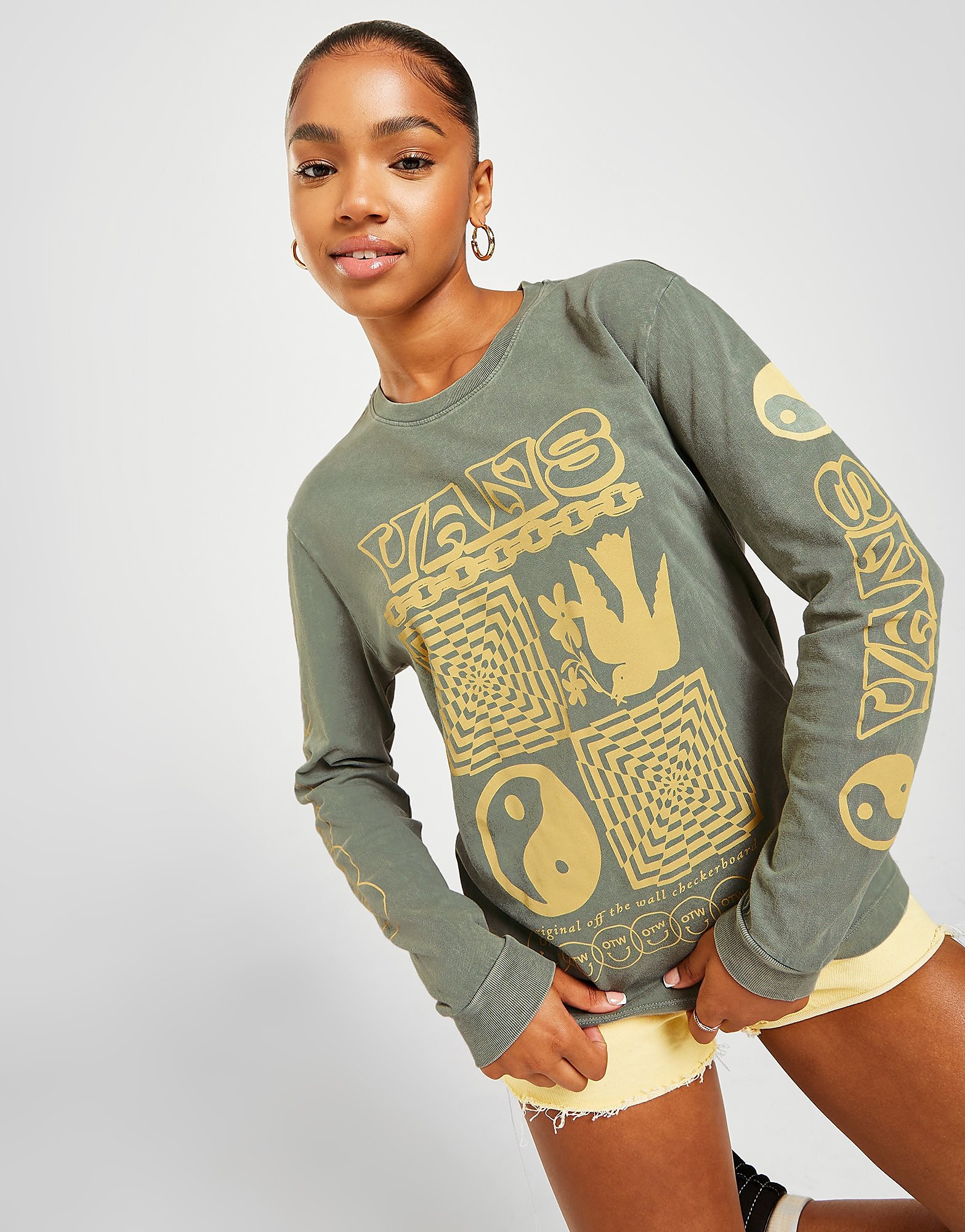 

Vans Symbol Long Sleeve T-Shirt - Green - Womens, Green