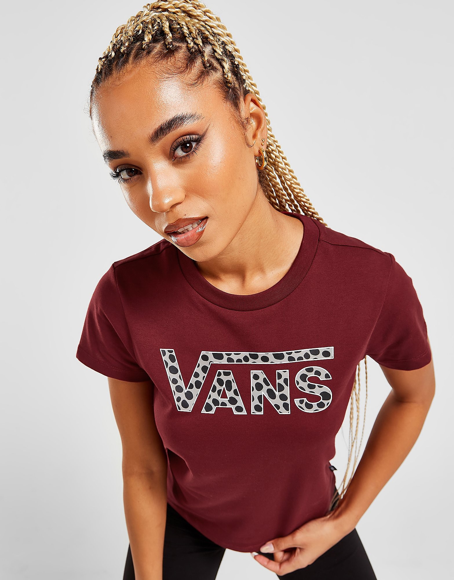 

Vans Leopard Infill Short Sleeve T-Shirt - Red - Womens, Red