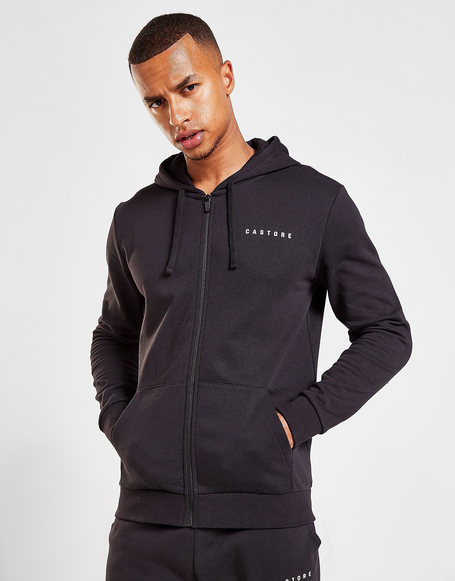 

Castore Linear Fleece Full Zip Hoodie - Black - Mens, Black