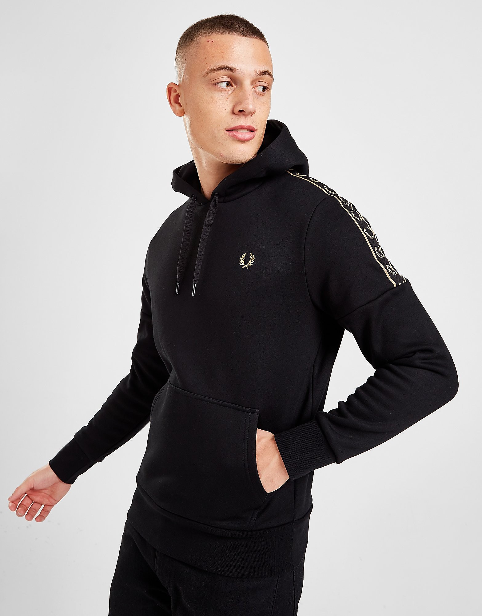 

Fred Perry Tape Overhead Hoodie - Only at JD - Black - Mens, Black