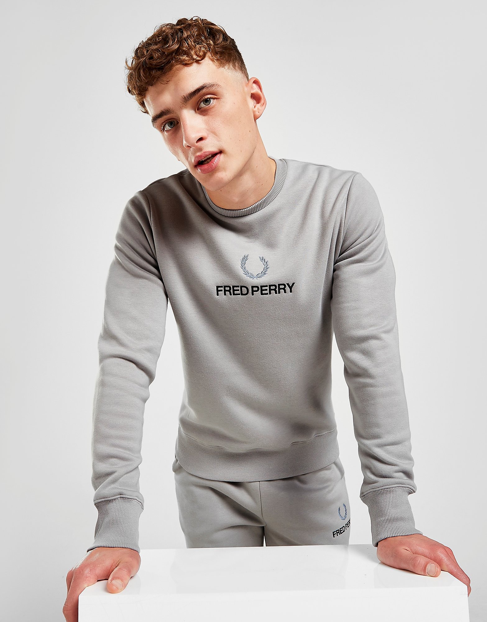 

Fred Perry Global Stack Crew Sweatshirt - Only at JD - Grey - Mens, Grey