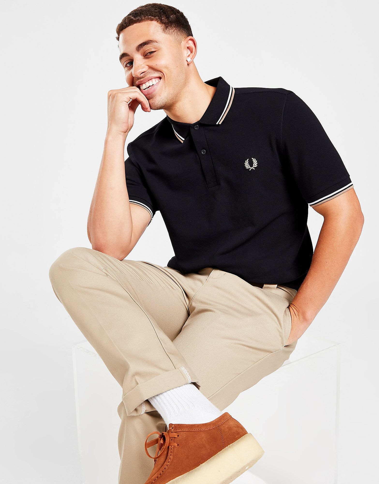 

Fred Perry Twin Tipped Polo Shirt - Only at JD - BLACK - Mens, BLACK