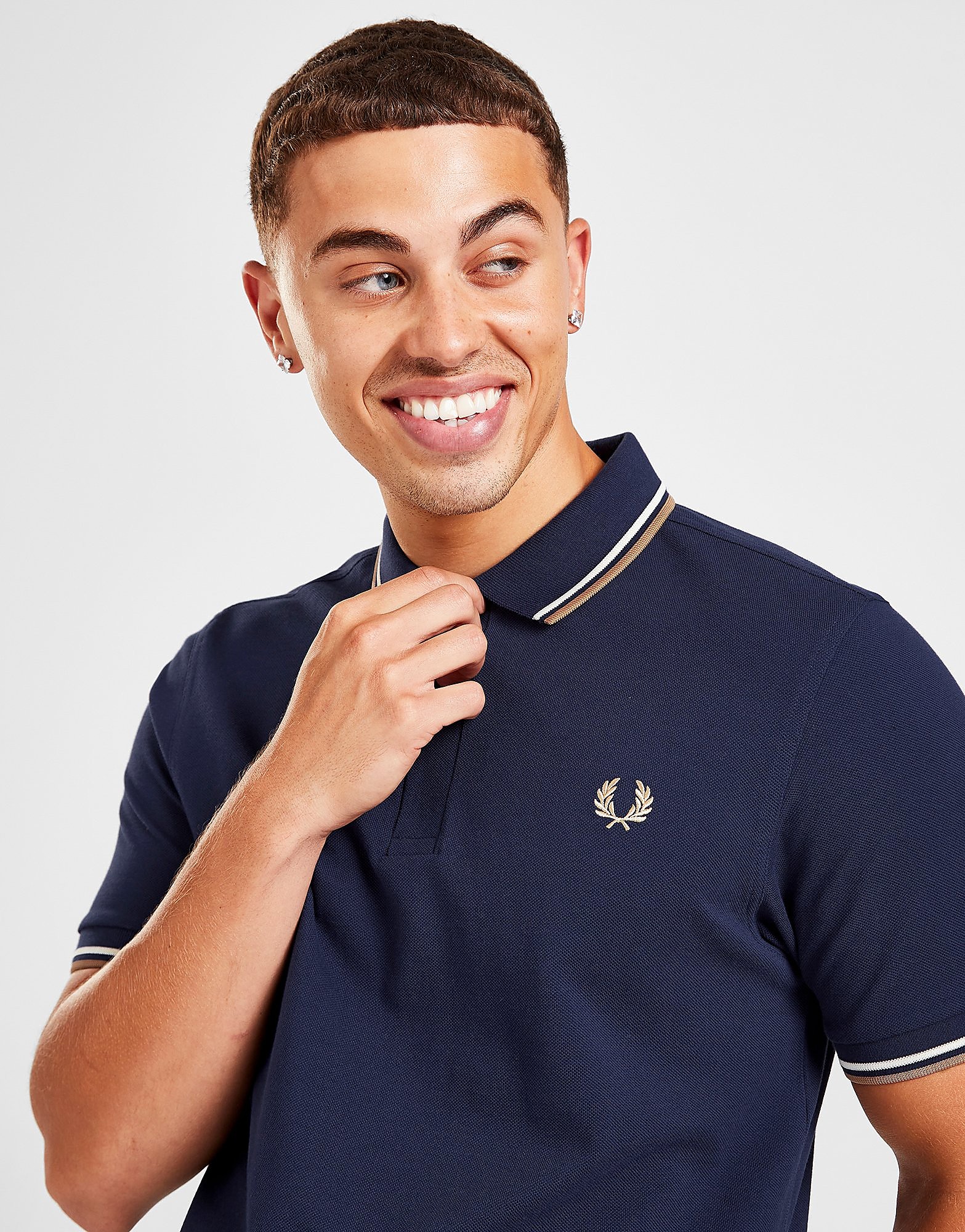

Fred Perry Twin Tipped Polo Shirt - Blue/White - Mens, Blue/White