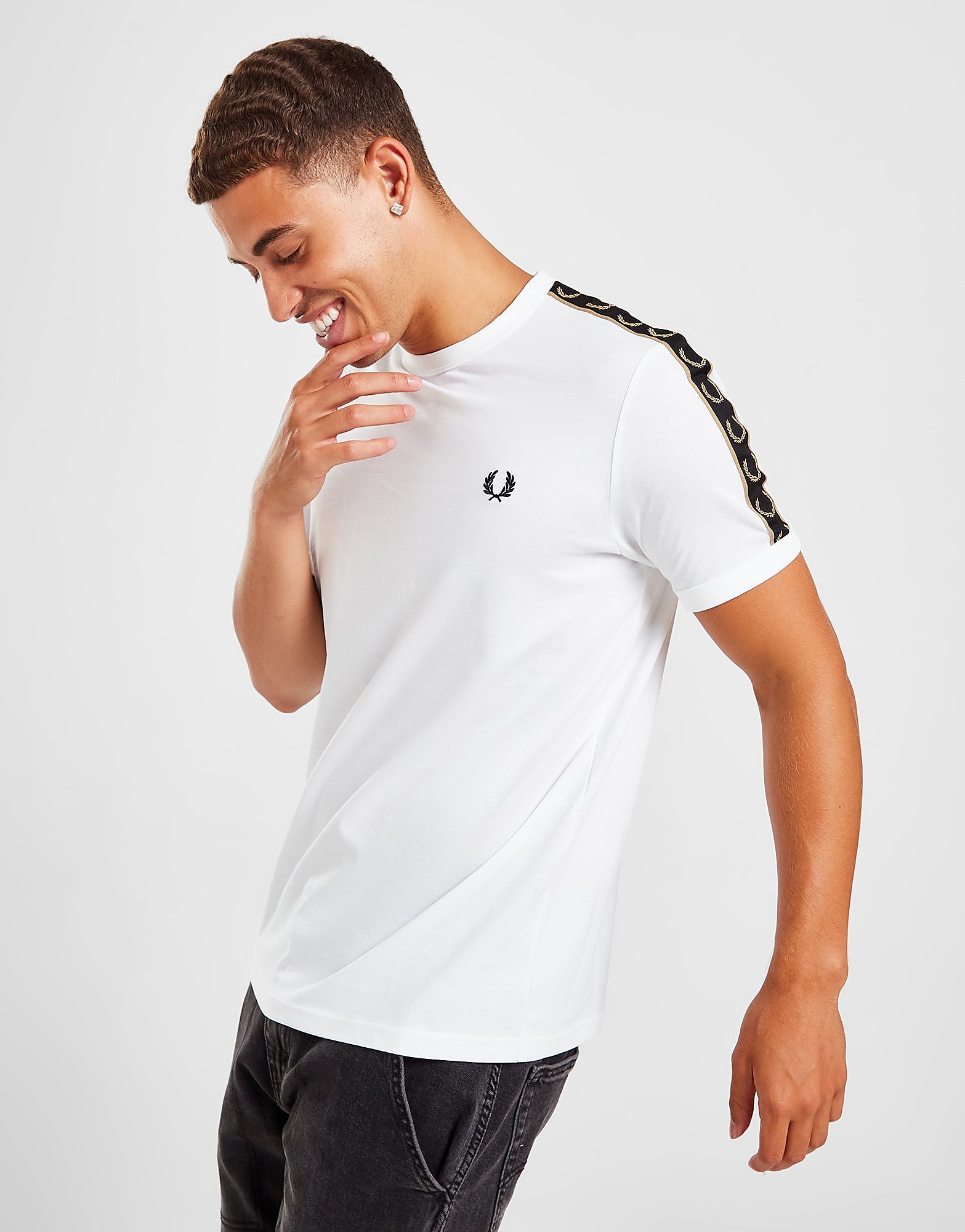 

Fred Perry Taped Ringer T-Shirt - Only at JD - White - Mens, White