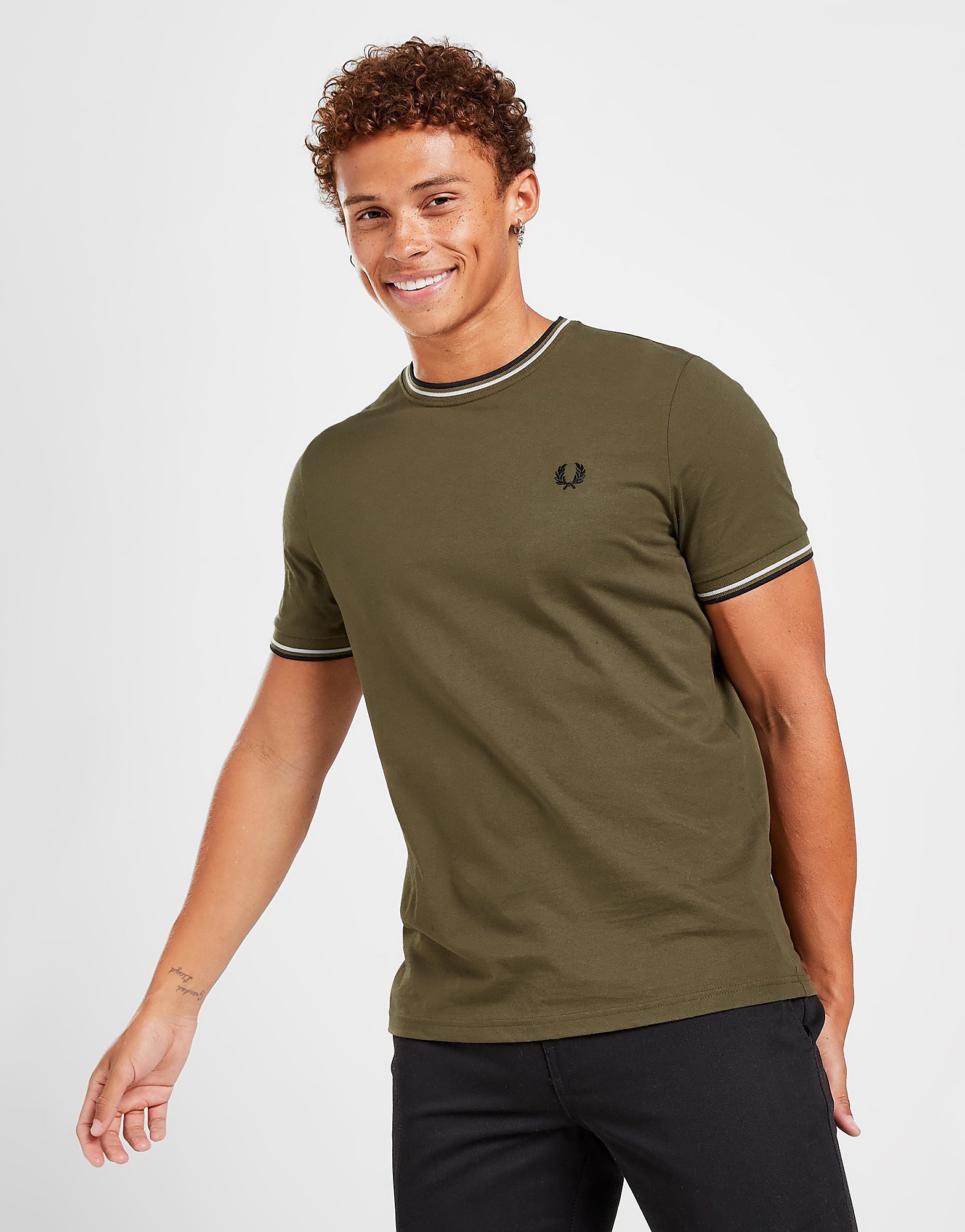 

Fred Perry Twin Tipped T-Shirt - Only at JD - GREEN - Mens, GREEN